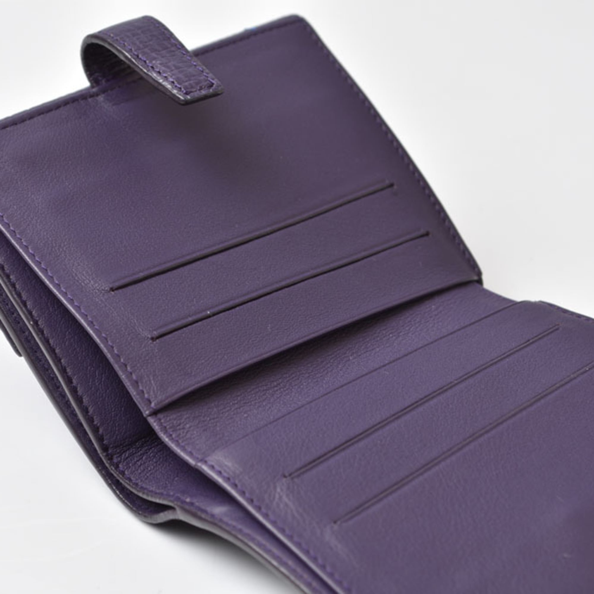 Loewe Purple Leather Wallet (Tri-Fold) (Pre-Owned)