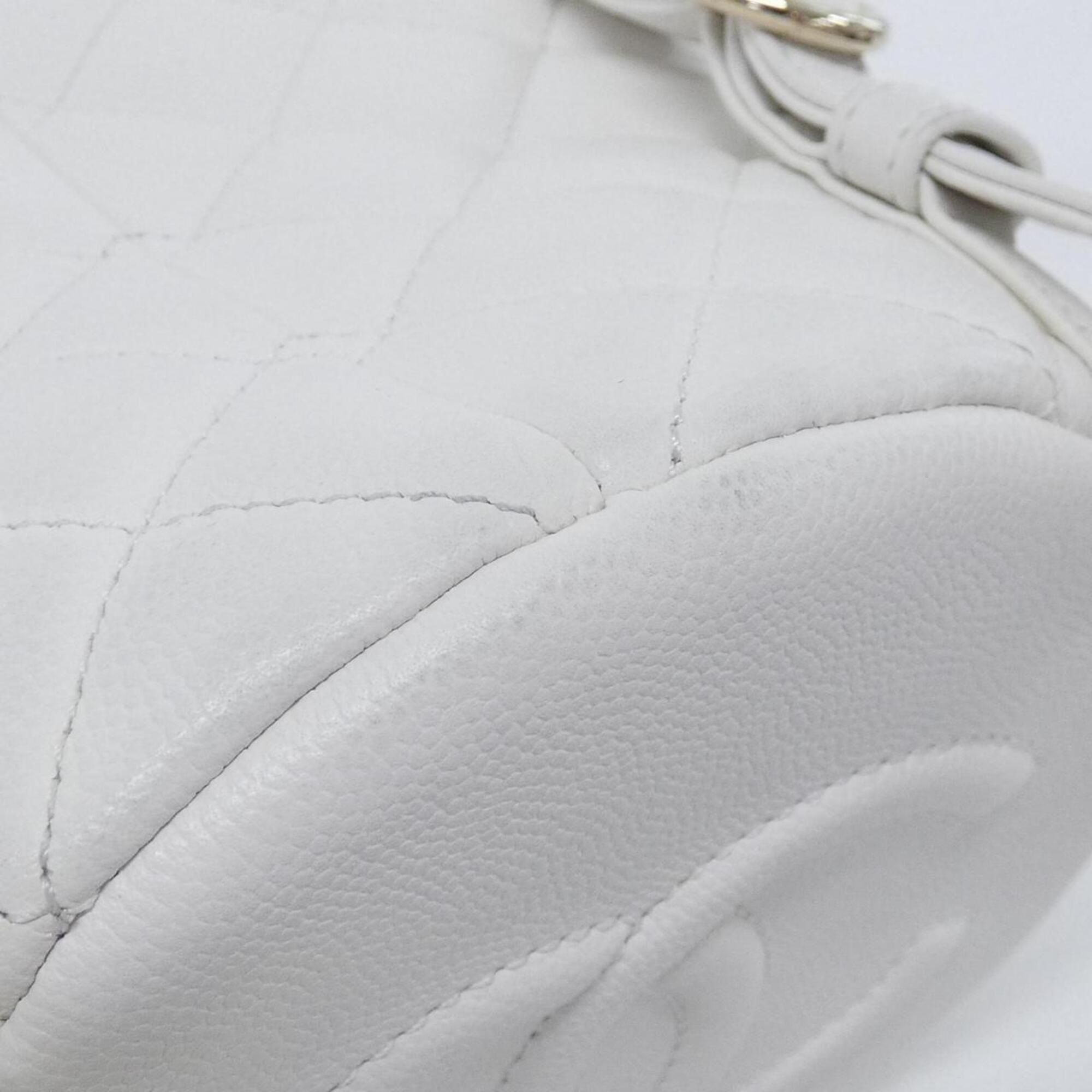 Chanel White Grained Calfskin Backpack (Pre-Owned)