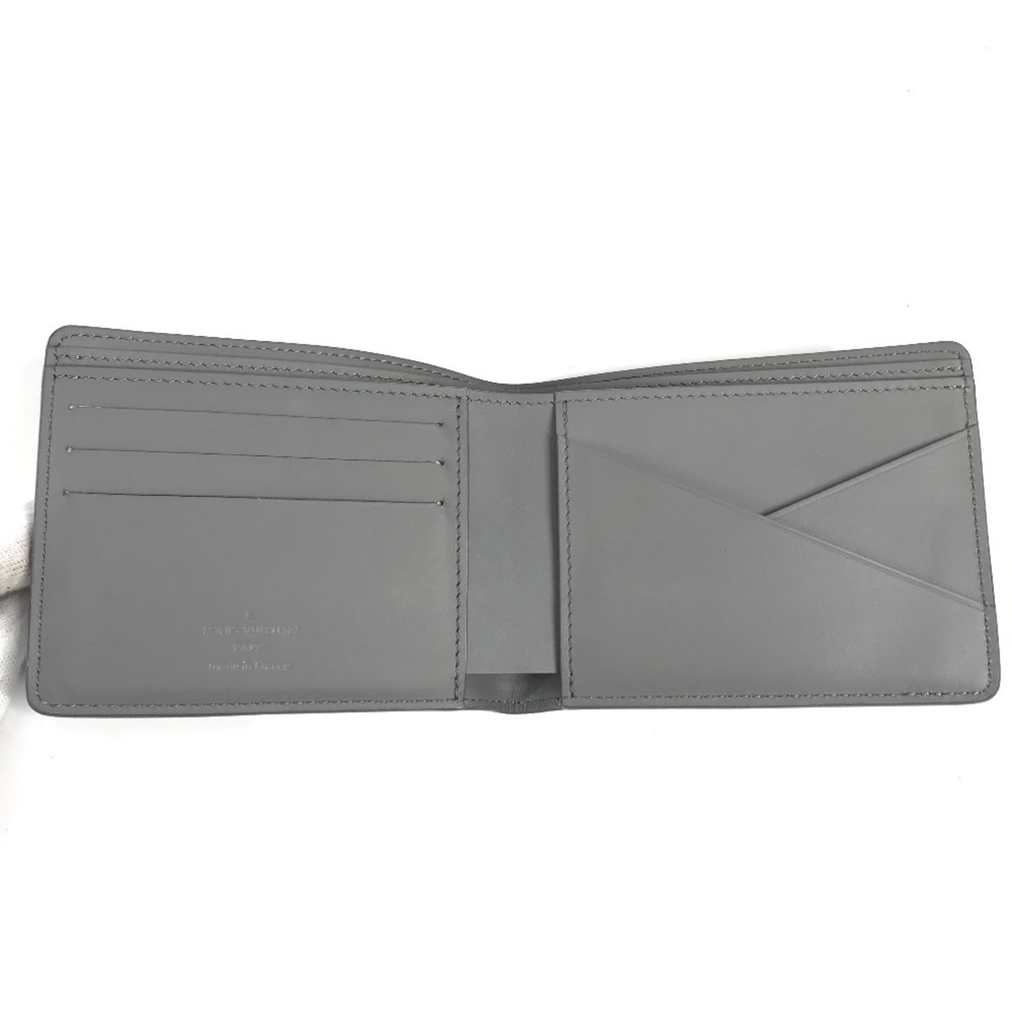 Louis Vuitton Gray Leather Wallet (Bi-Fold) (Pre-Owned)