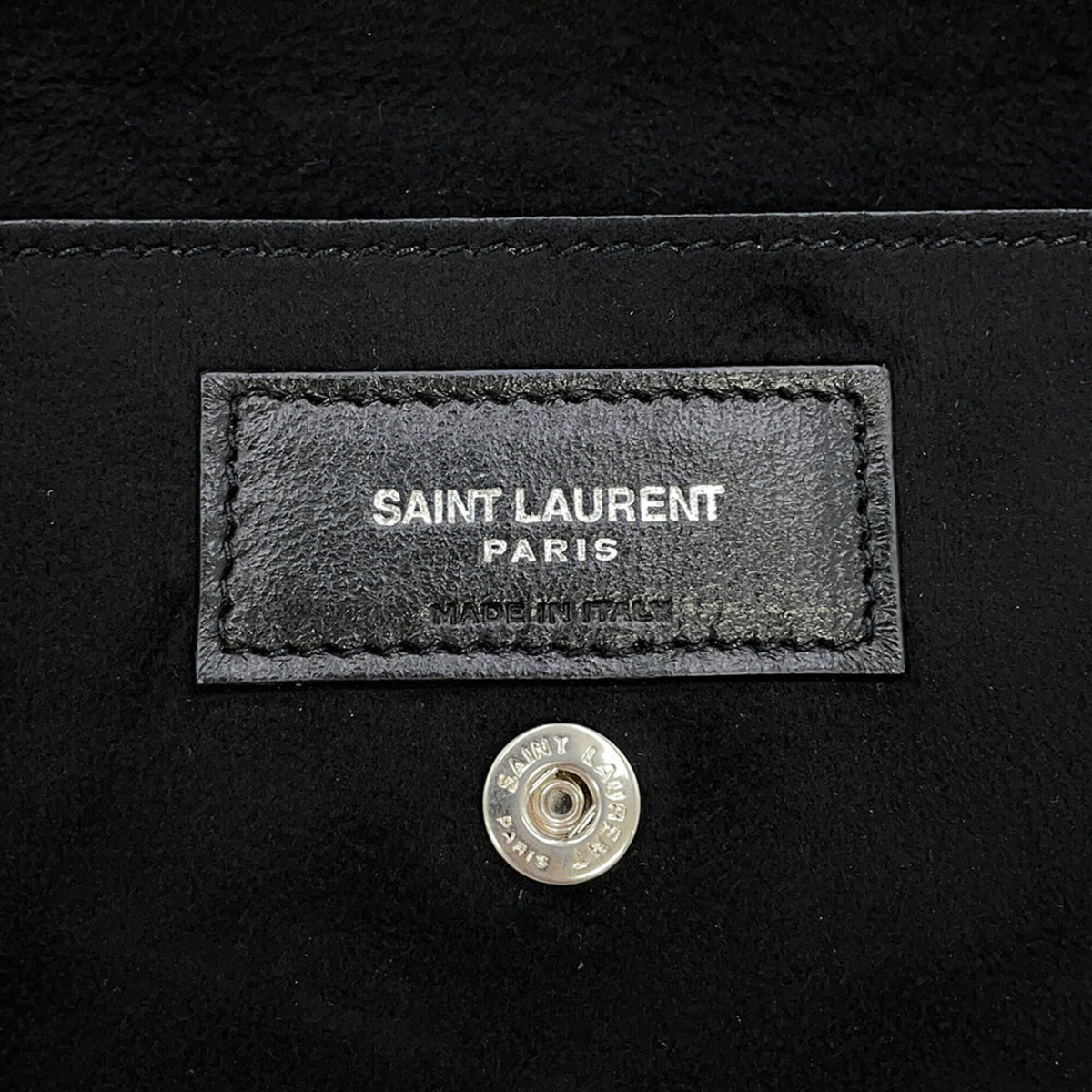 Yves Saint Laurent Black Leather Backpack Handbag Pouch (Pre-Owned)