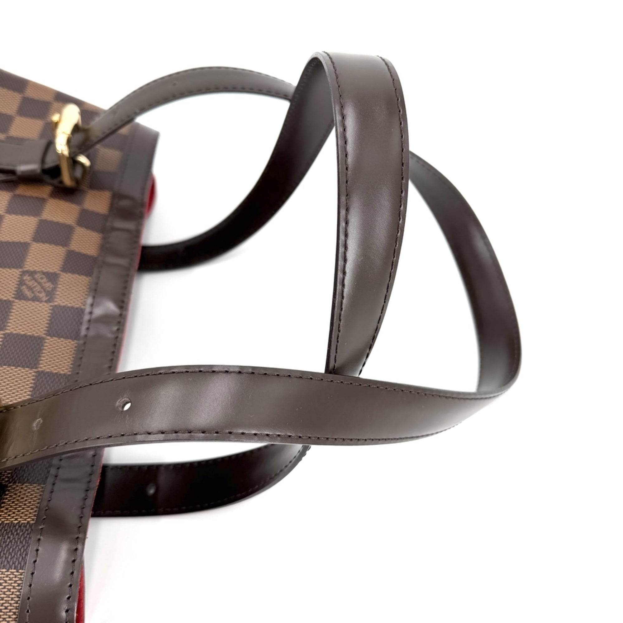 Louis Vuitton Brown White Damier Canvas Handbag Tote Bag (Pre-Owned)