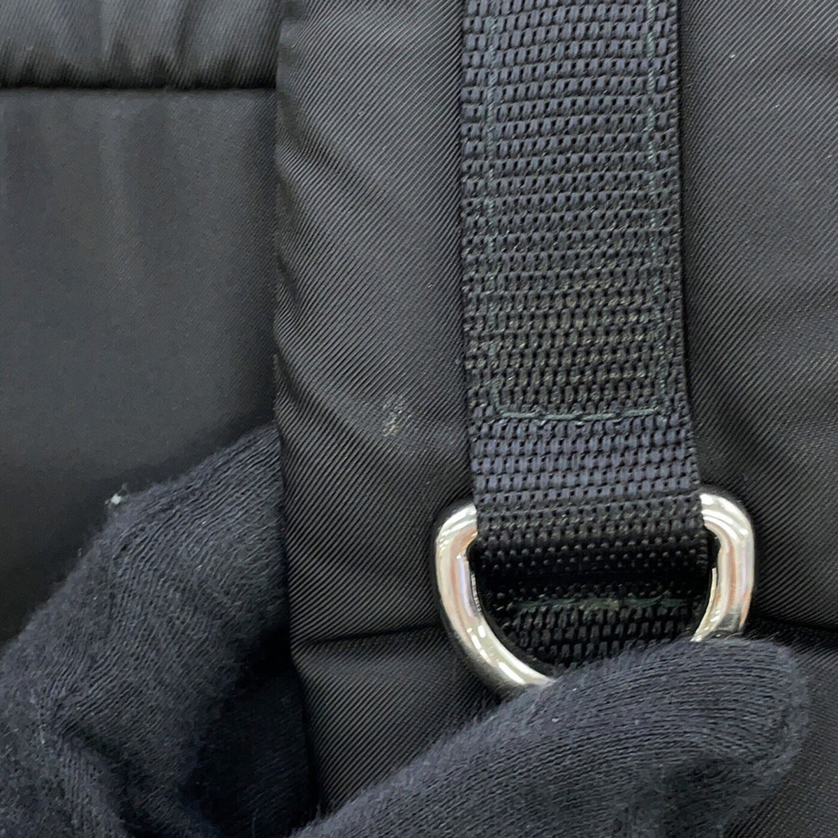 Prada Black Khaki Nylon Rubber Backpack (Pre-Owned)