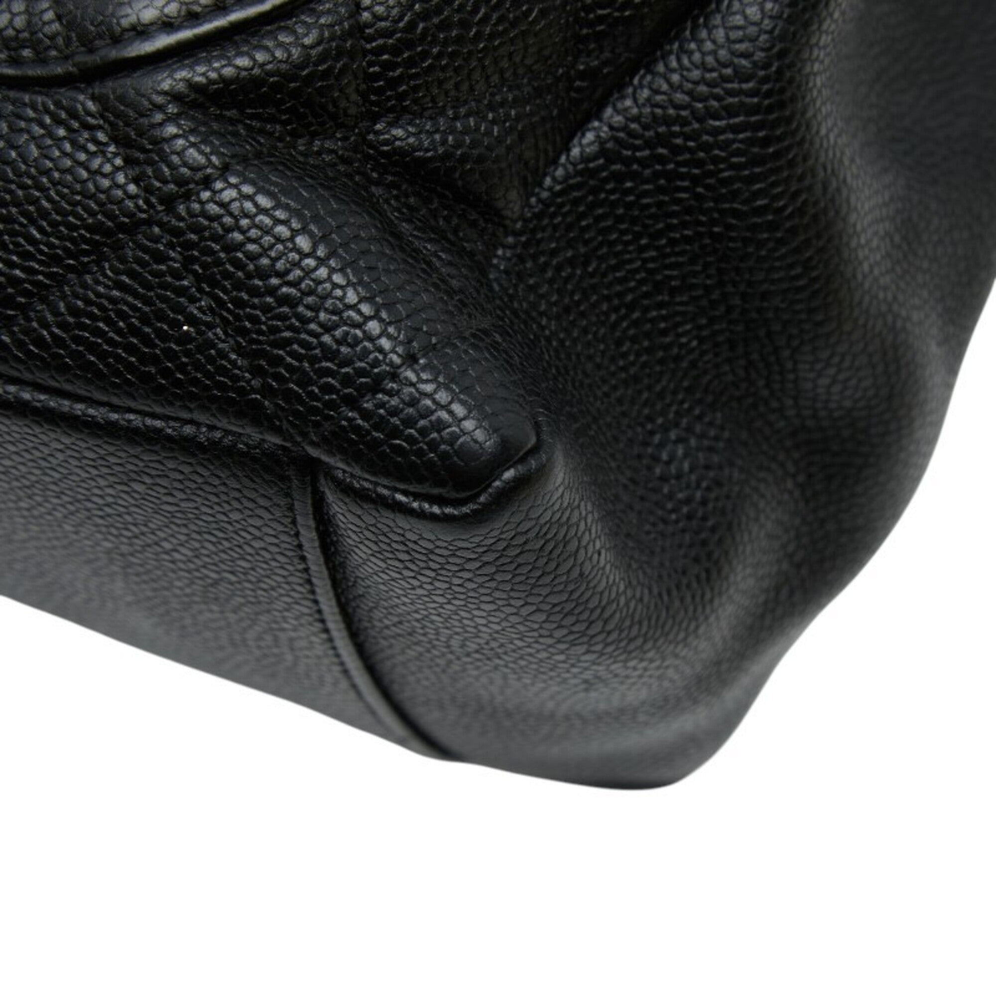 Chanel Black Grained Calfskin Shoulder Bag Tote Bag (Pre-Owned)