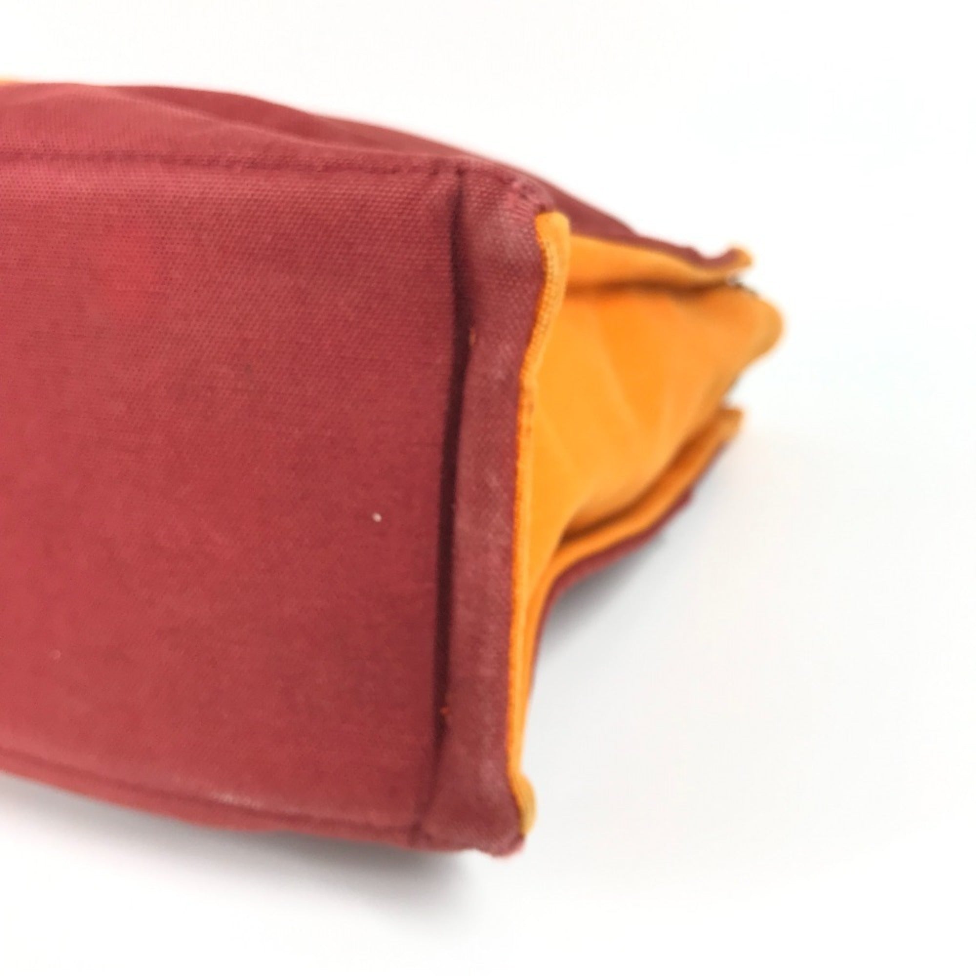 Hermes Orange Red Color Cotton Handbag Tote Bag (Pre-Owned)