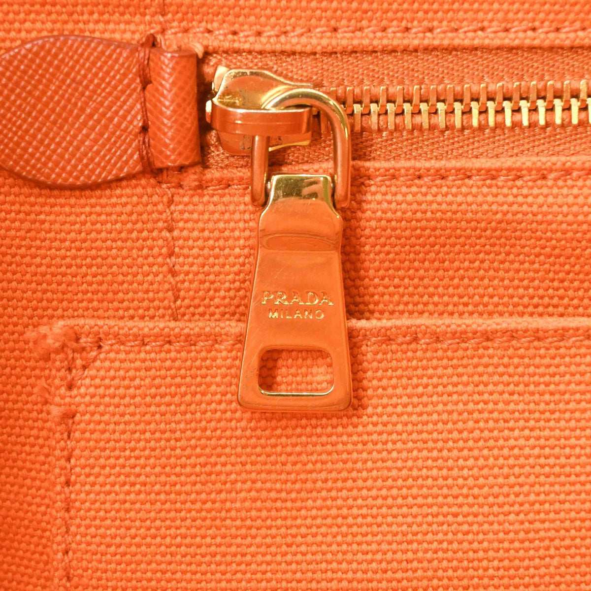 Prada Orange Canvas Handbag Shoulder Bag Tote Bag (Pre-Owned)