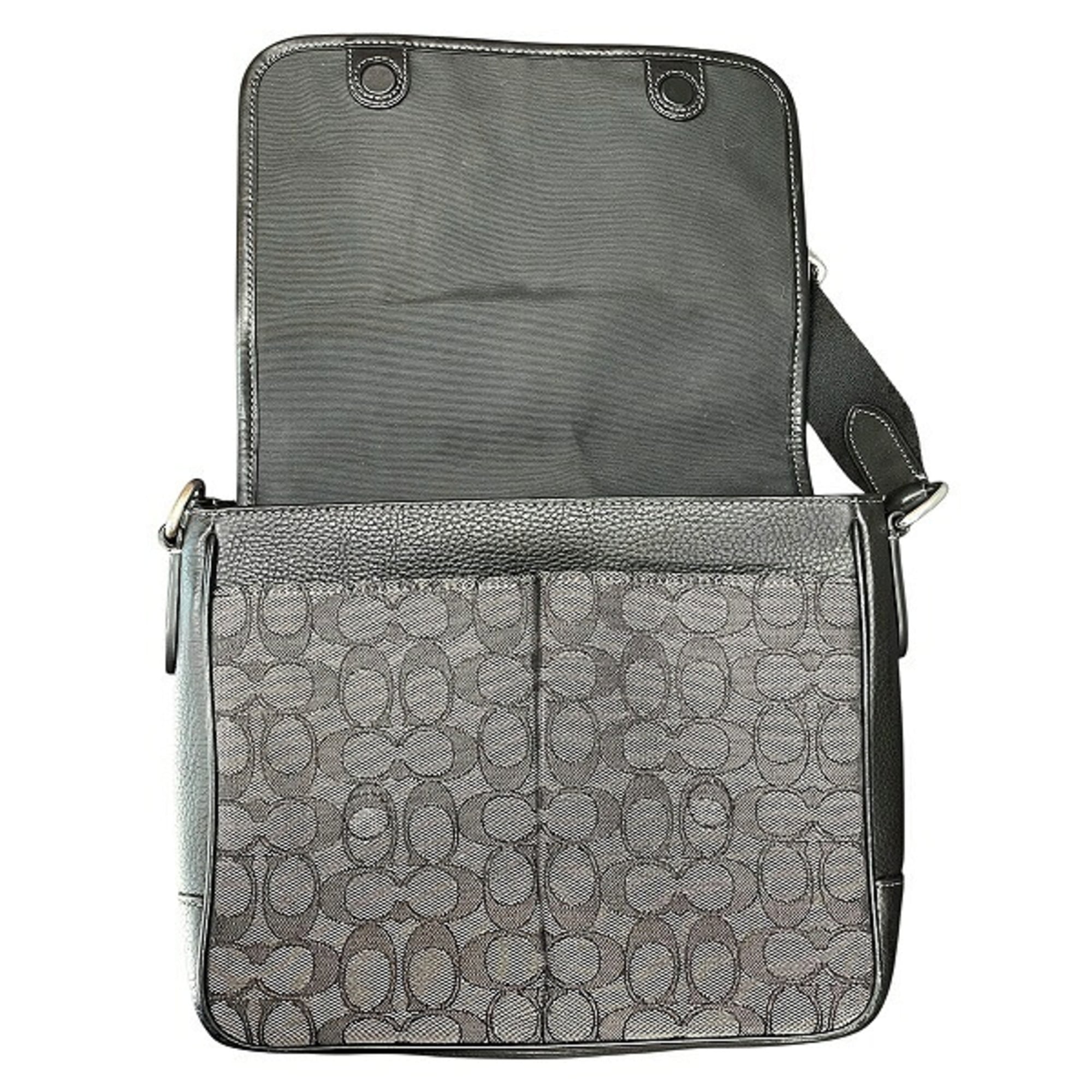 Coach Black Signature Line Shoulder Bag (Pre-Owned)