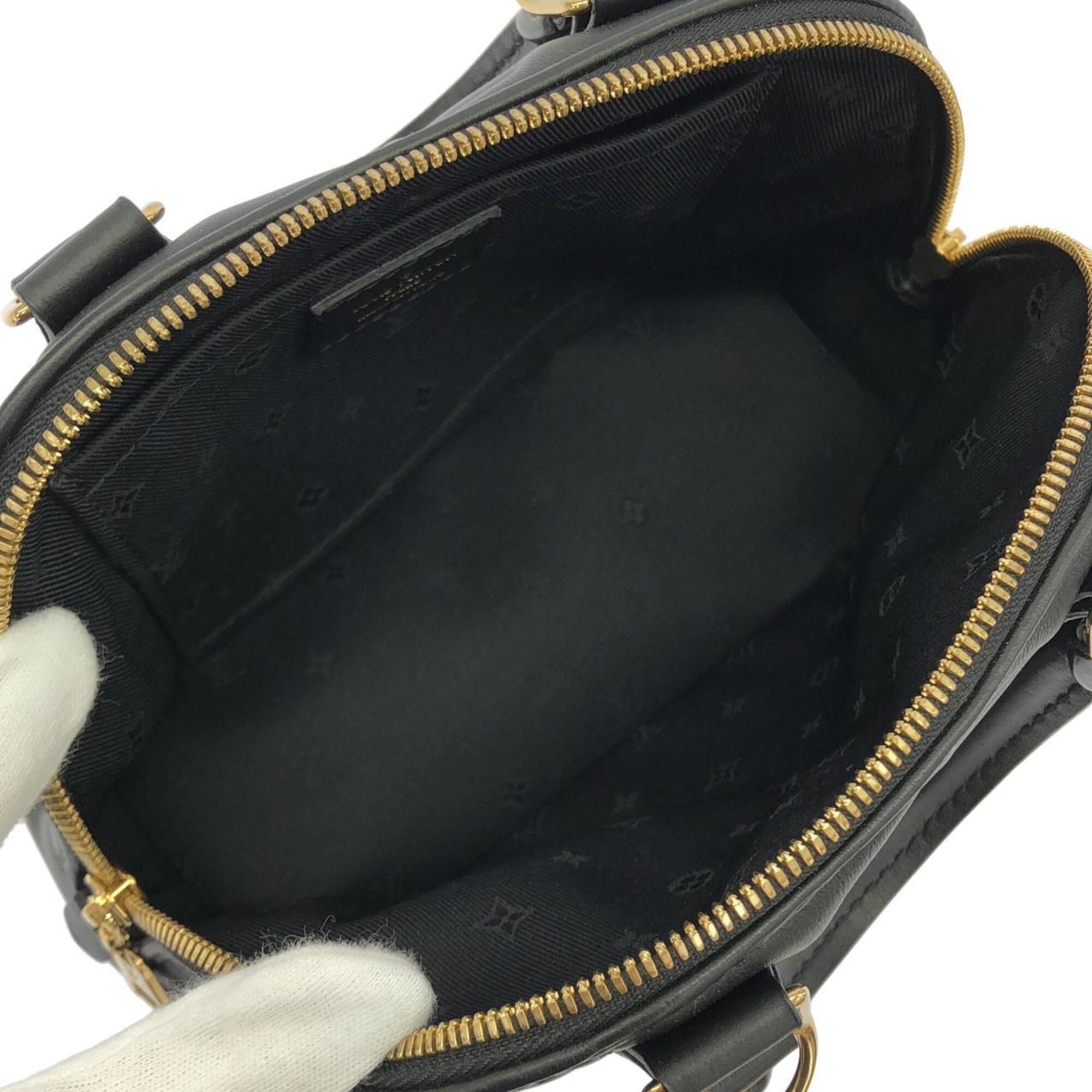 Louis Vuitton Black Leather Handbag (Pre-Owned)