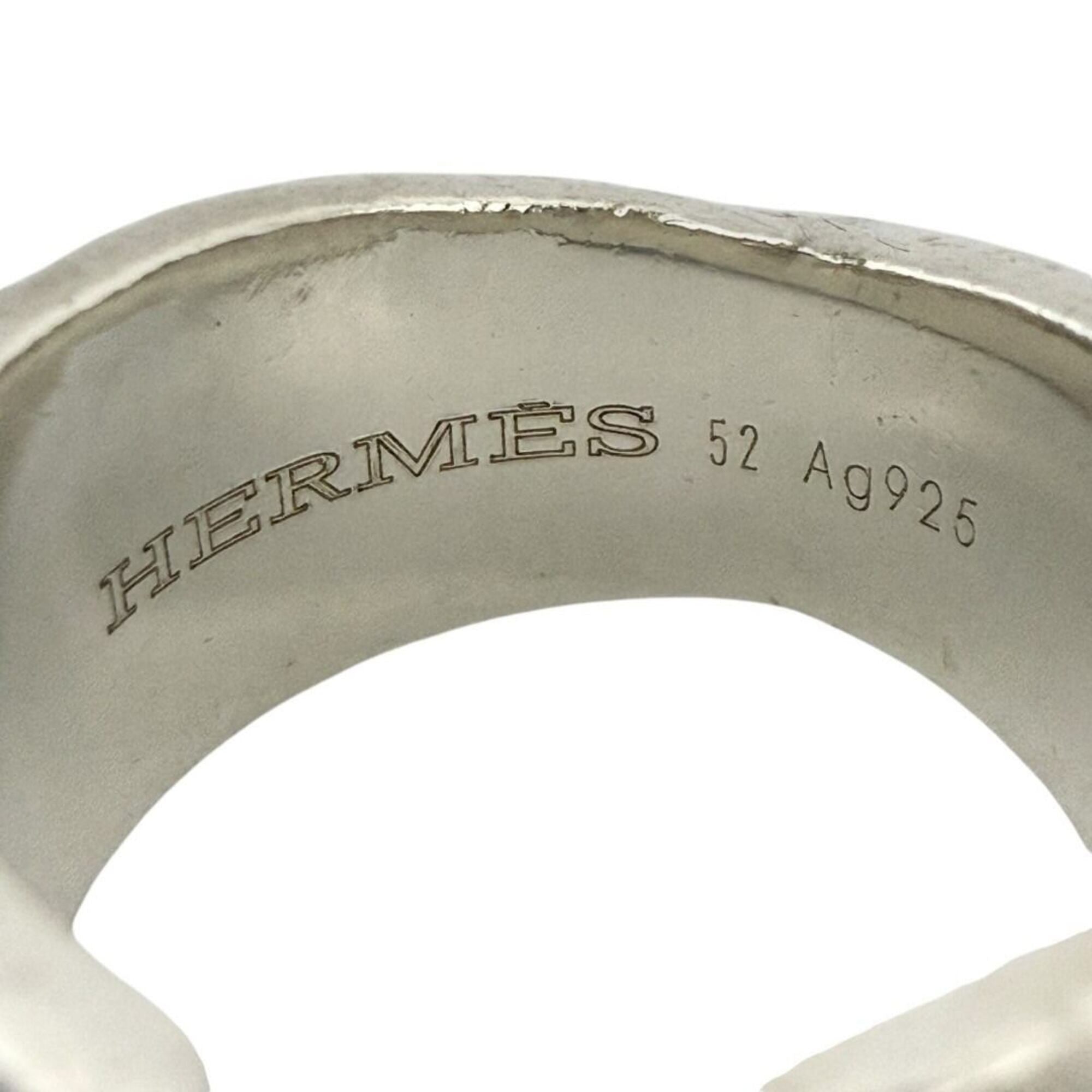 Hermes Silver Silver 925 Band Ring (Pre-Owned)