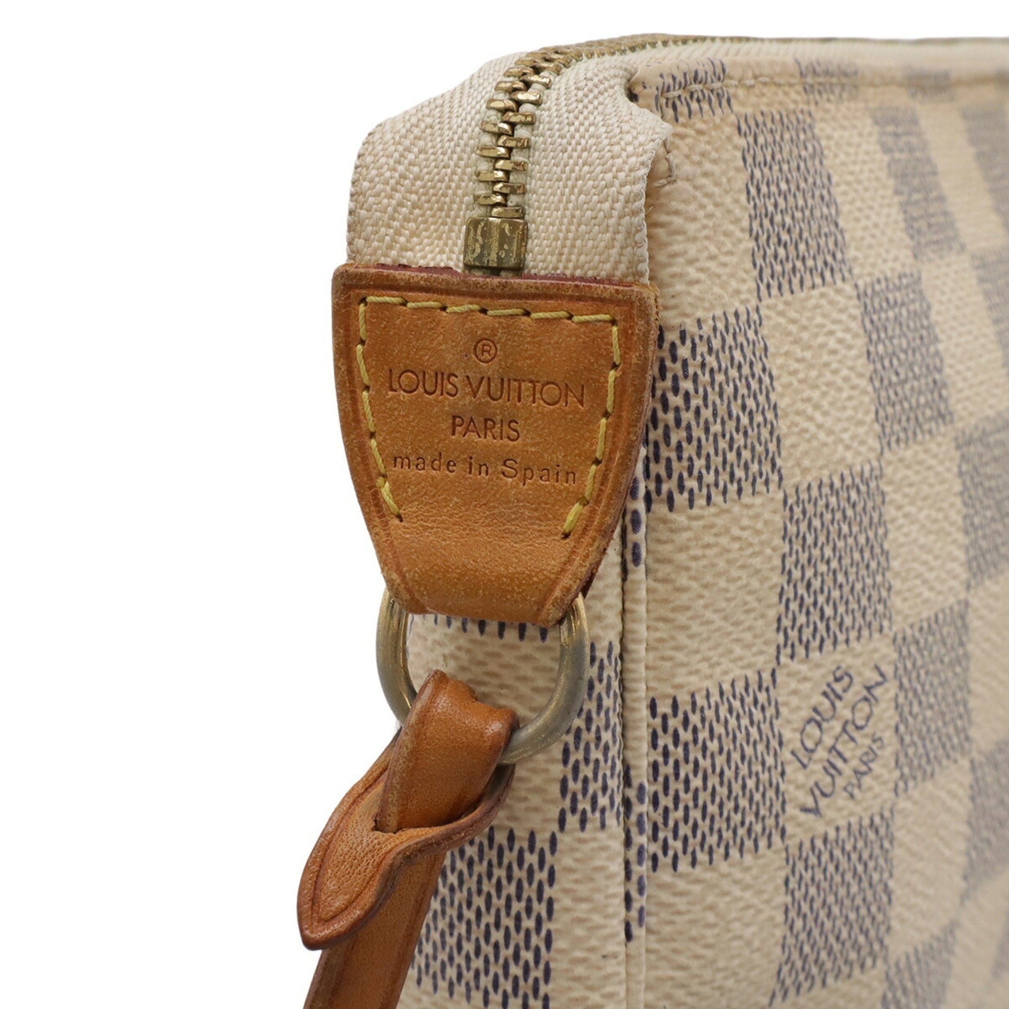 Louis Vuitton Ivory Damier Azur Handbag Pochette Pouch Shoulder Bag (Pre-Owned)