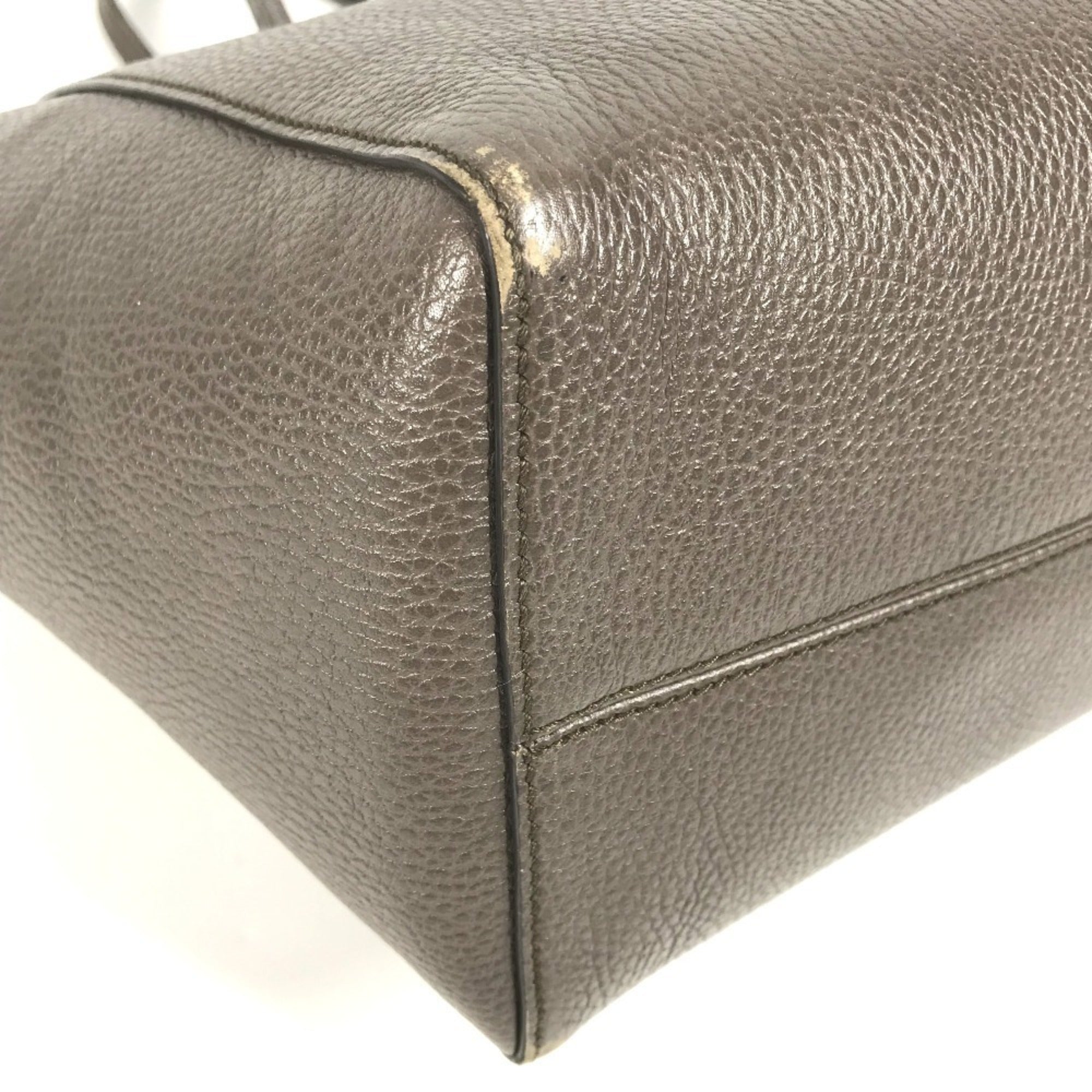 Gucci Gray Pink Leather Shoulder Bag Tote Bag (Pre-Owned)