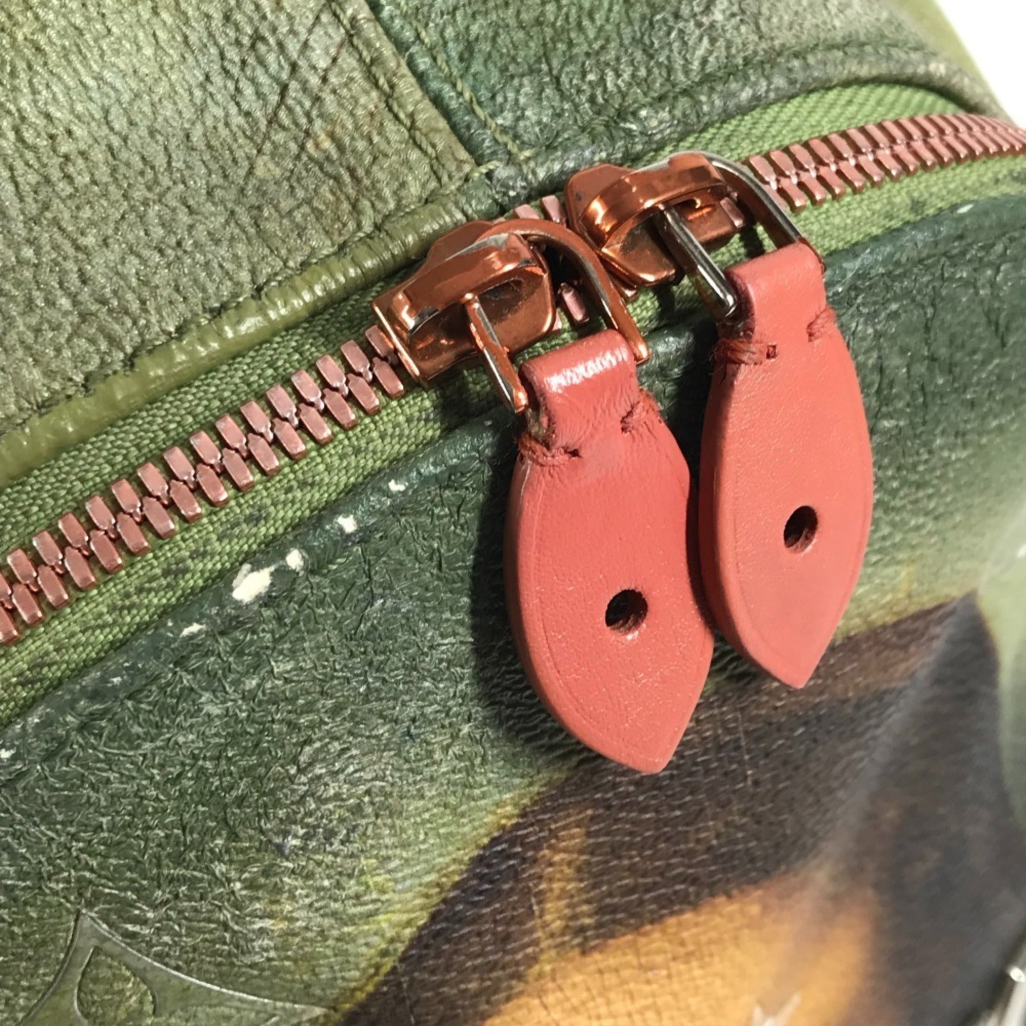 Louis Vuitton Khaki Pink Leather Backpack (Pre-Owned)