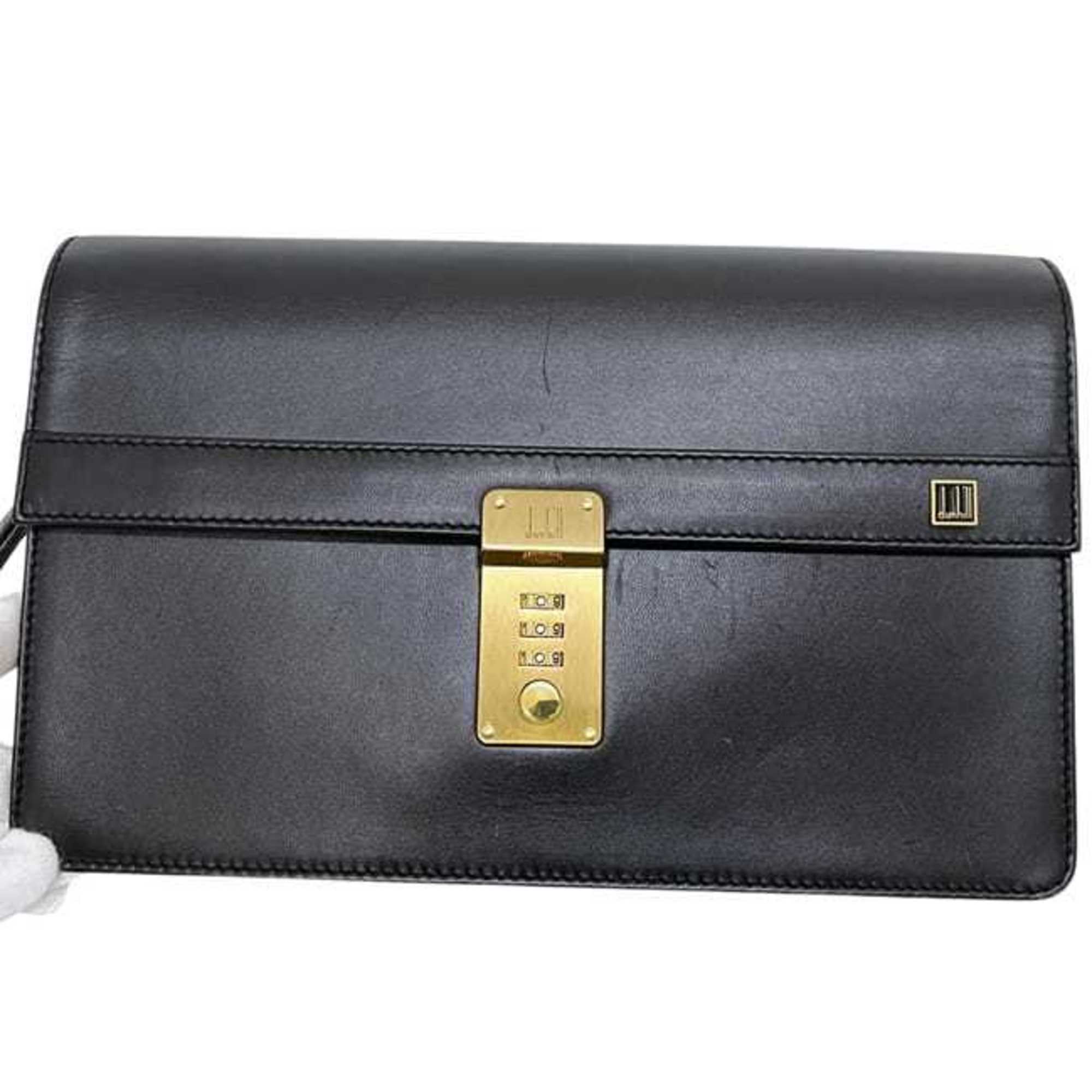 Dunhill Black Leather Clutch Bag (Pre-Owned)
