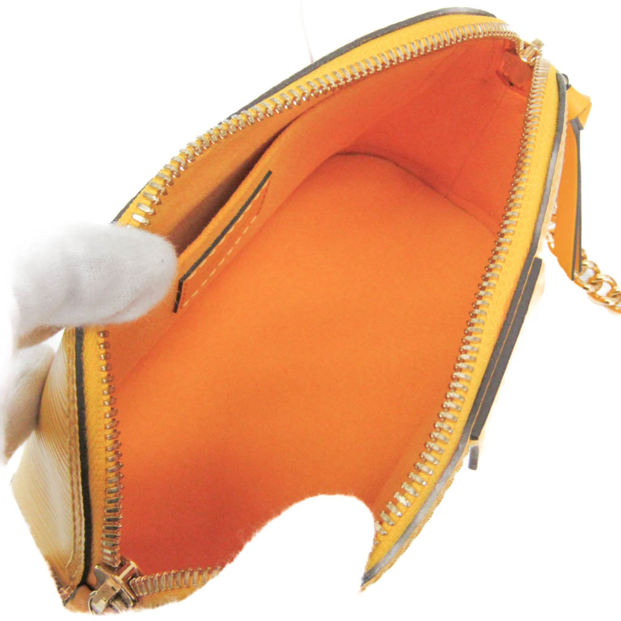 Louis Vuitton Alma Chain Handbag Epi Leather Yellow Leather Shoulder Bag Bag (Pre-Owned)