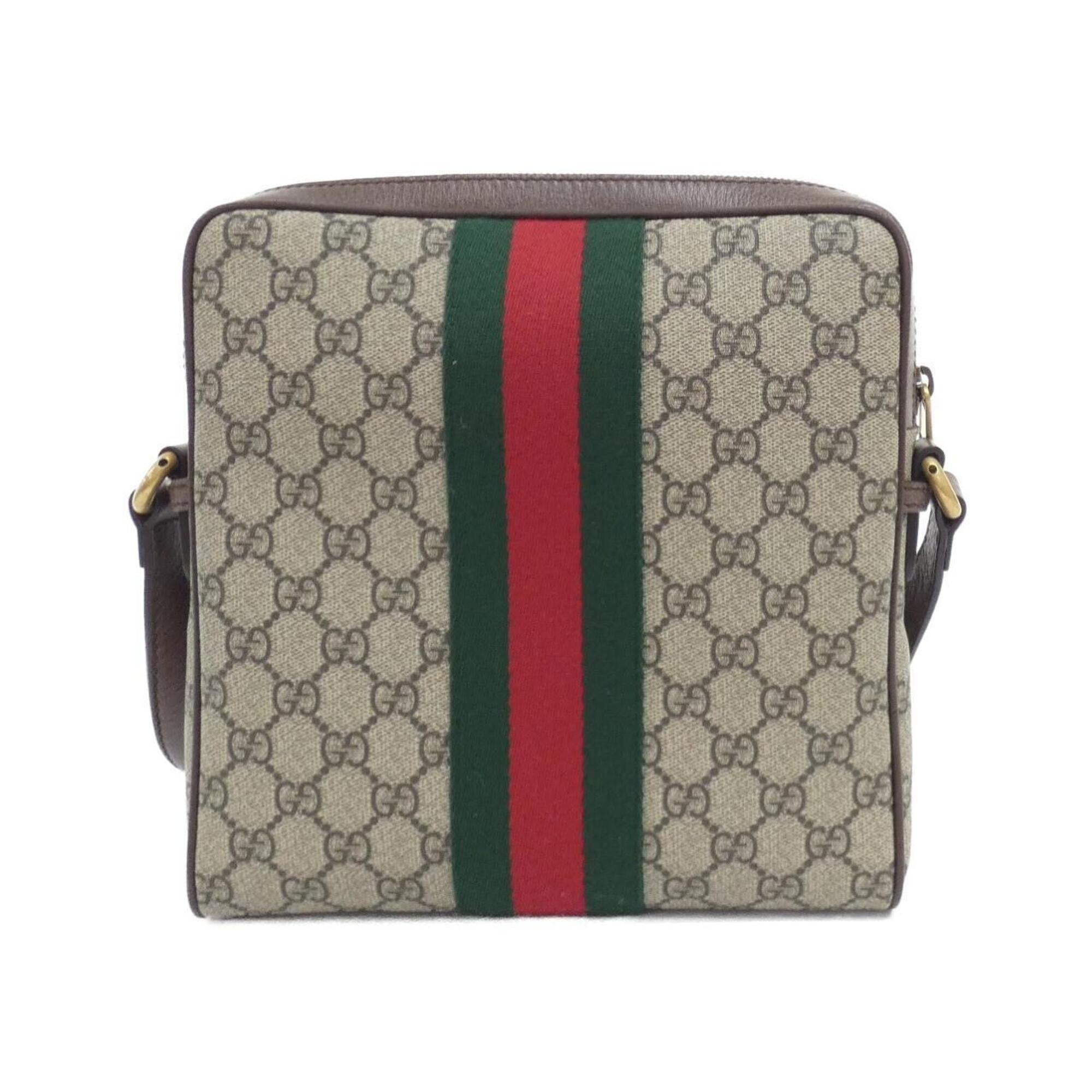 Gucci Ophidia Beige Brown Gg Supreme Canvas Leather Shoulder Bag (Pre-Owned)