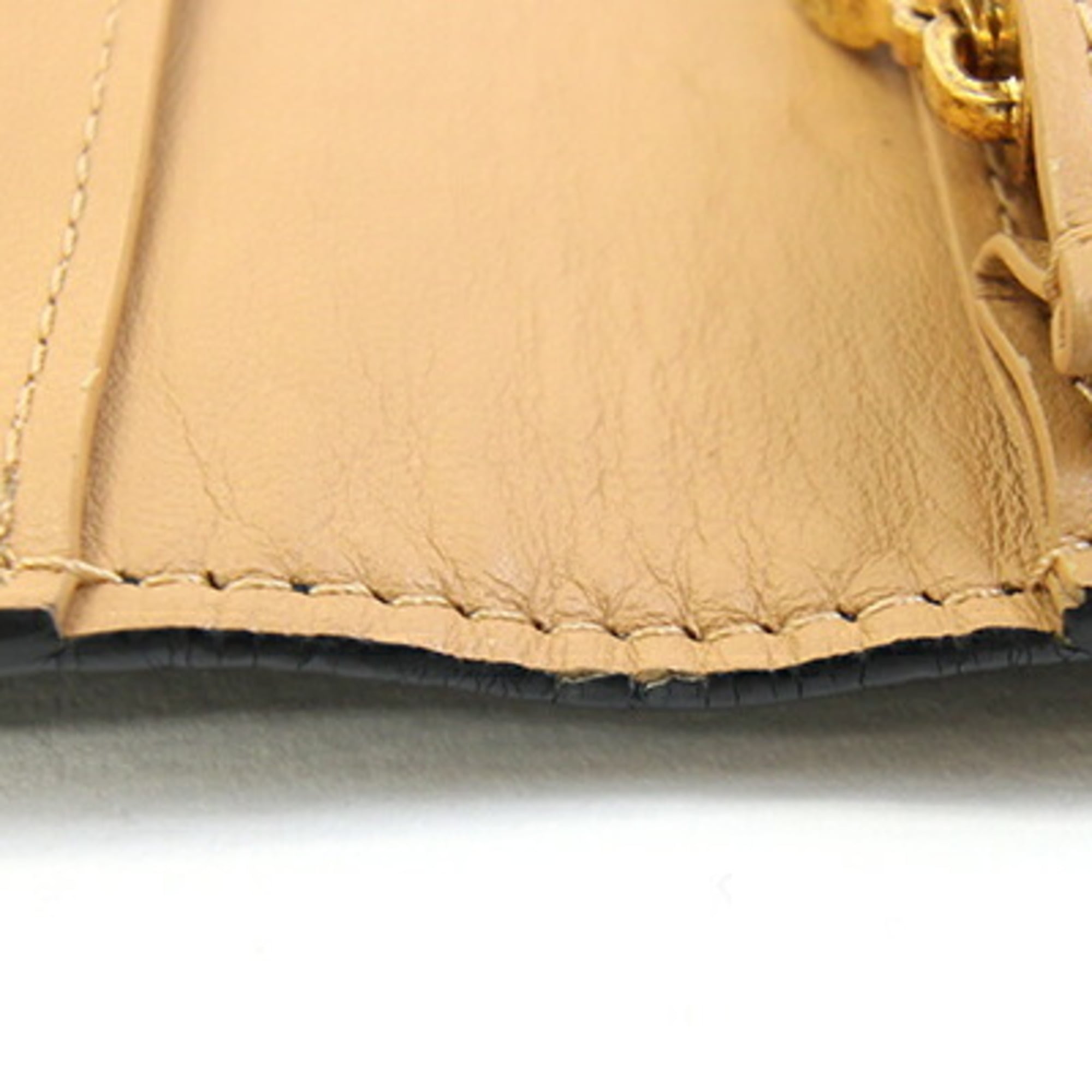 Louis Vuitton Noir Leather Long Wallet (Bi-Fold) (Pre-Owned)