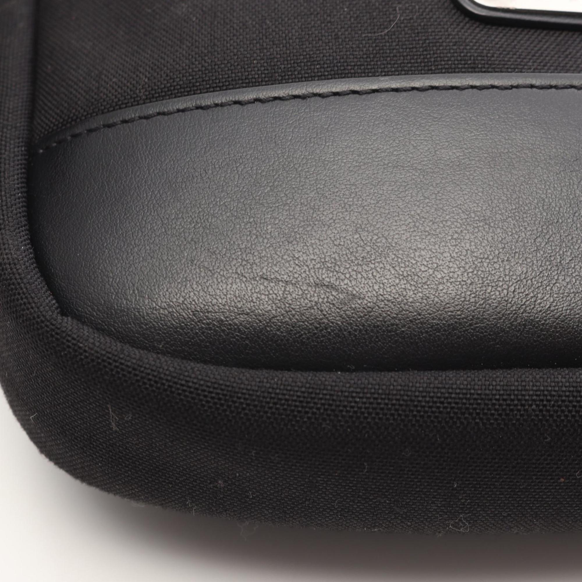 Yves Saint Laurent Black Canvas Leather Handbag Shoulder Bag (Pre-Owned)