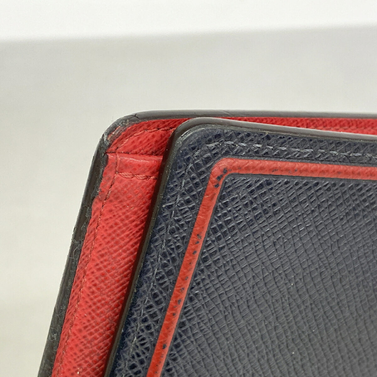 Louis Vuitton Navy Red Color Long Wallet (Bi-Fold) (Pre-Owned)