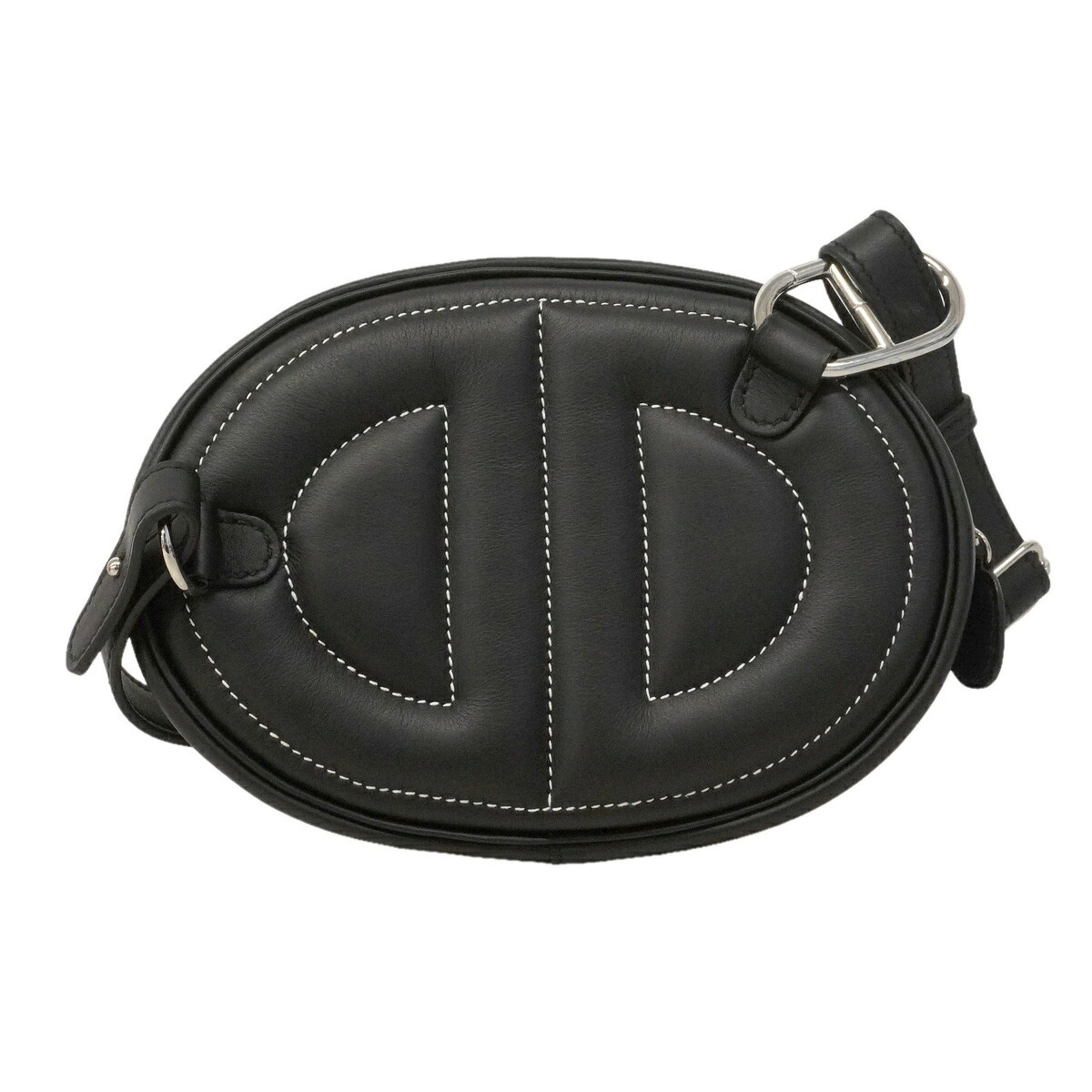 Hermes Black Swift Leather Shoulder Bag (Pre-Owned)