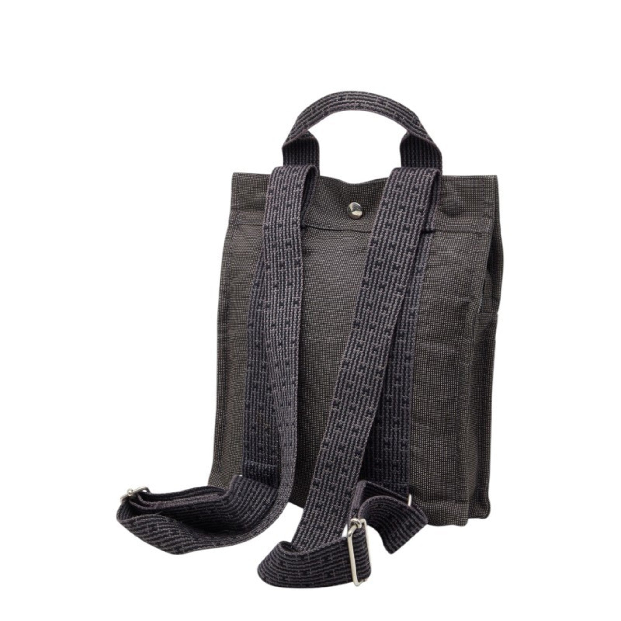 Hermes Black Canvas Backpack (Pre-Owned)