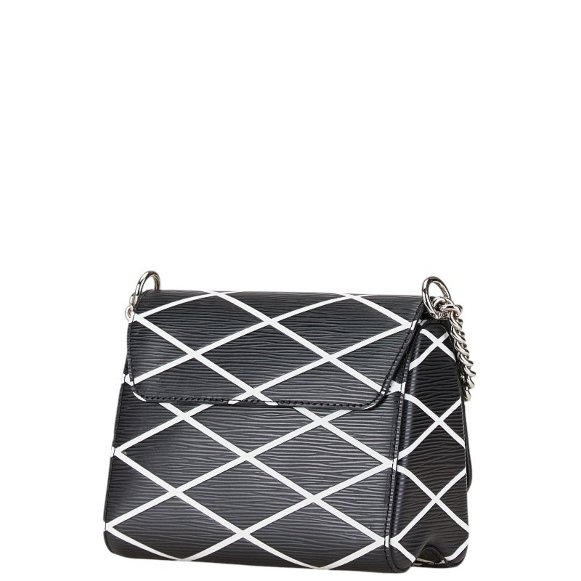 Louis Vuitton Black Noir White Leather Shoulder Bag (Pre-Owned)