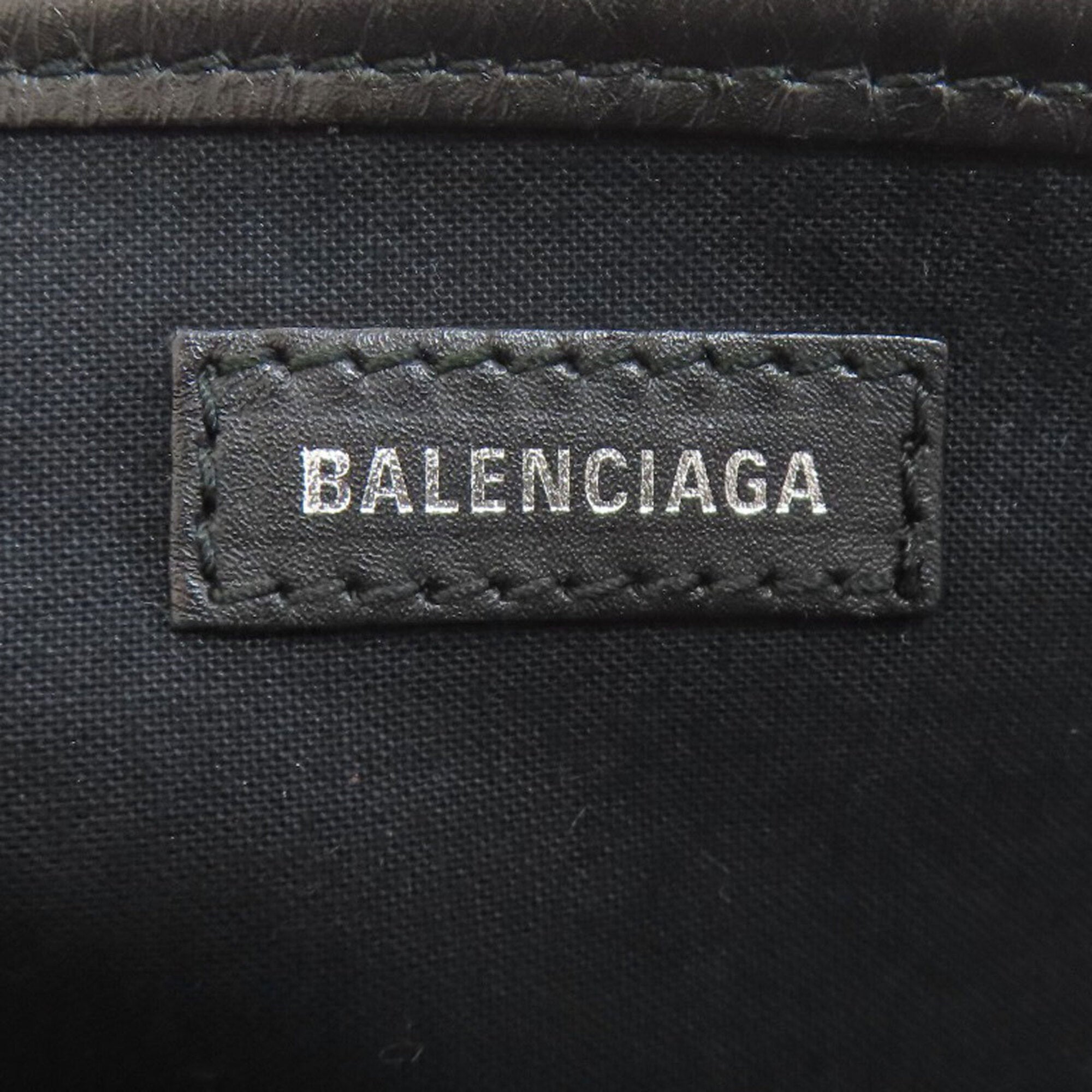 Balenciaga Black White Canvas Handbag Pouch (Pre-Owned)