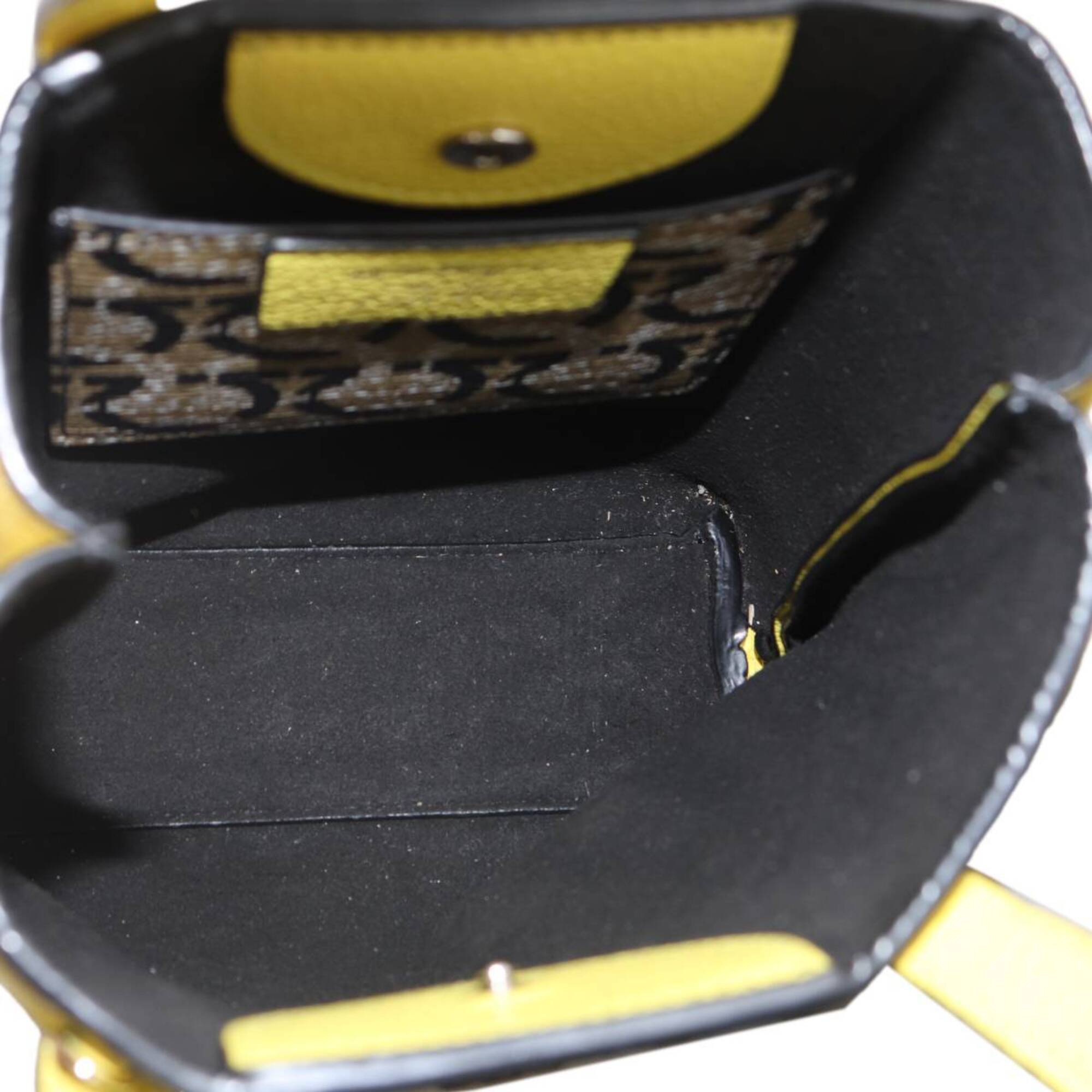 Salvatore Ferragamo Lemon Yellow Shoulder Bag Tote Bag (Pre-Owned)