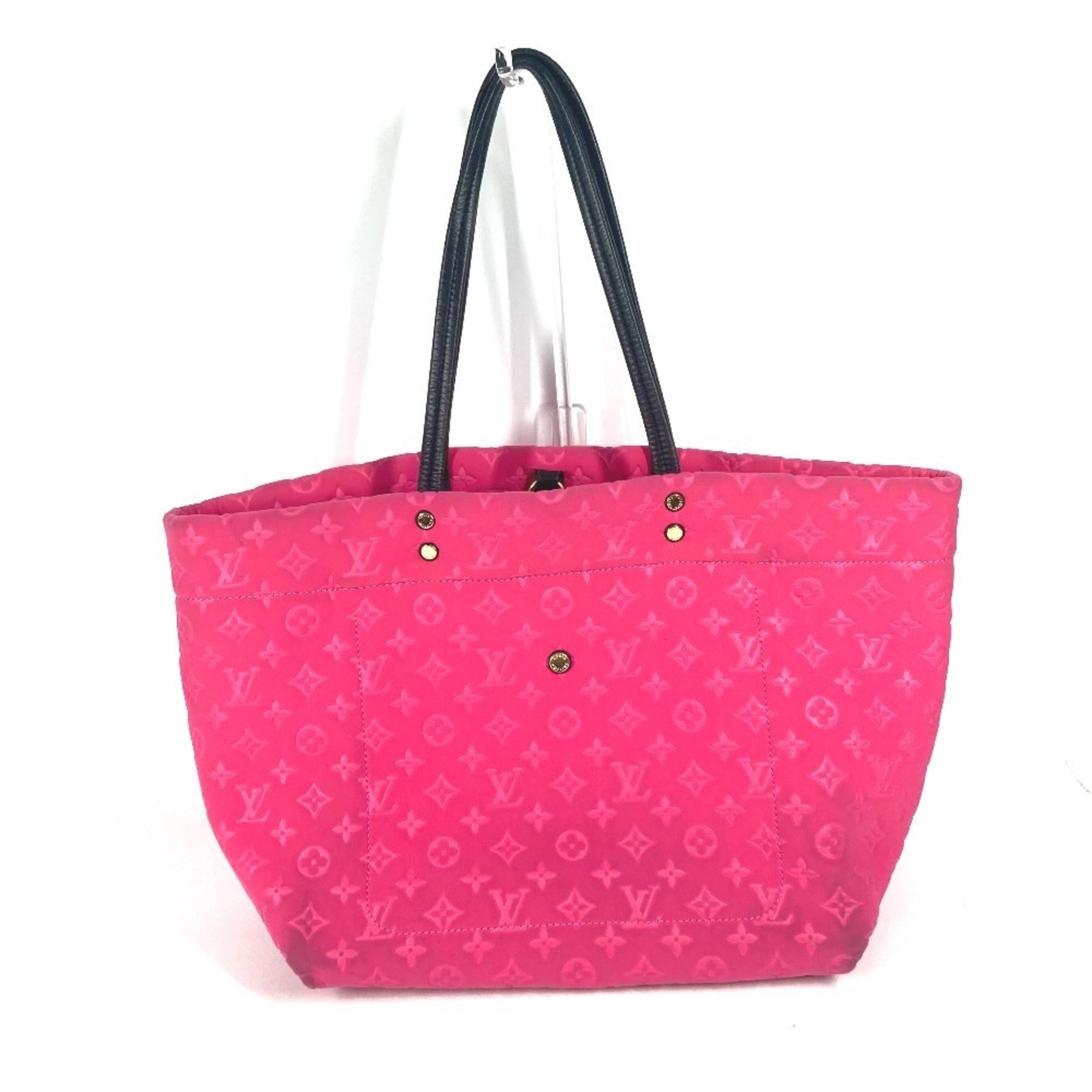 Louis Vuitton Black Pink Microfiber Shoulder Bag Tote Bag (Pre-Owned)