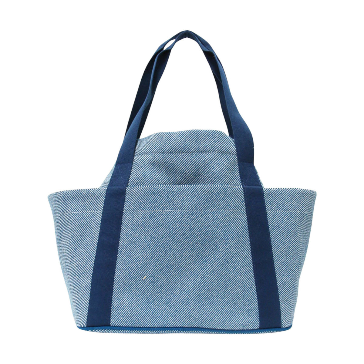 Hermes Blue Wool Cotton Polyester Linen Tote Bag (Pre-Owned)