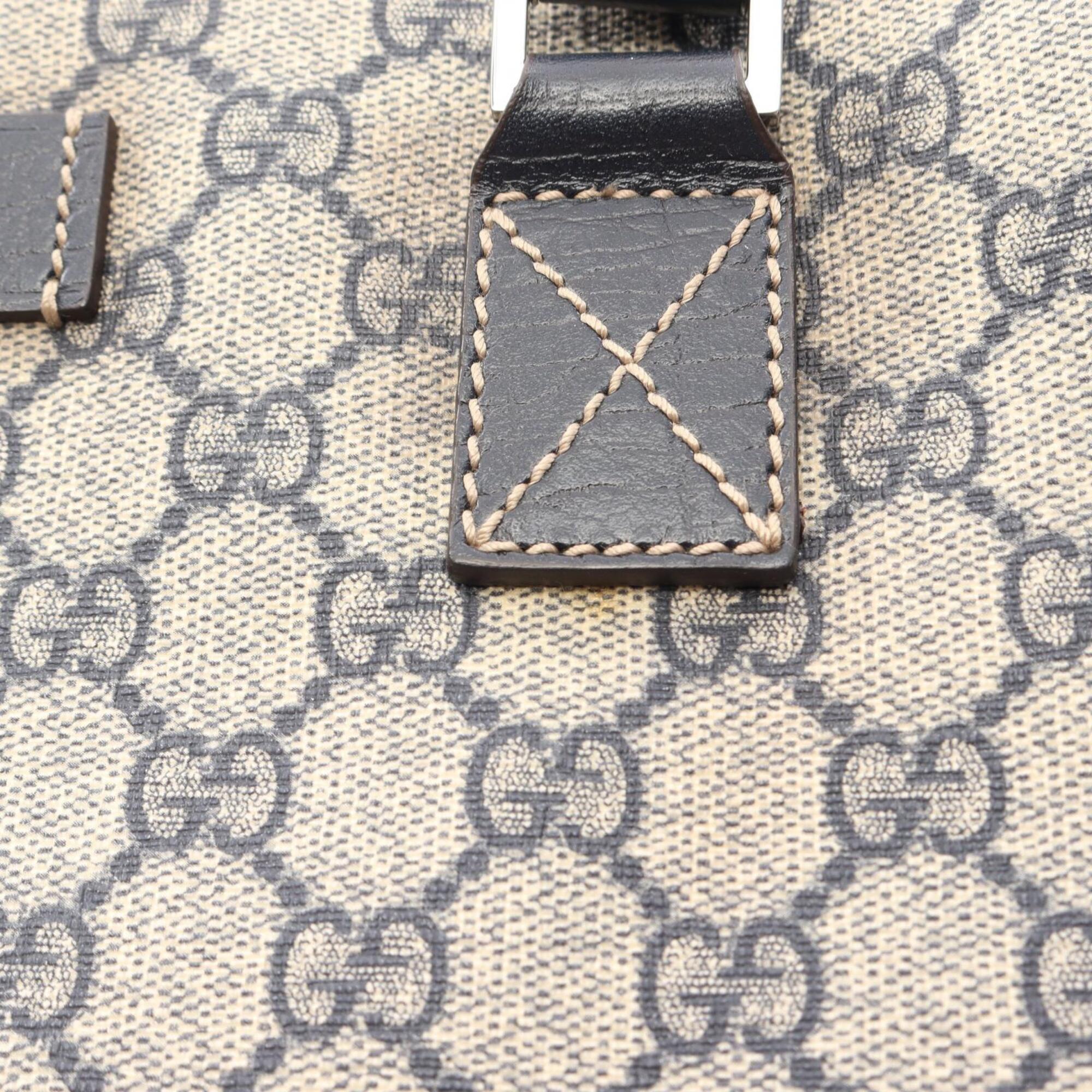 Gucci Beige Navy Pvc Leather Handbag Tote Bag (Pre-Owned)