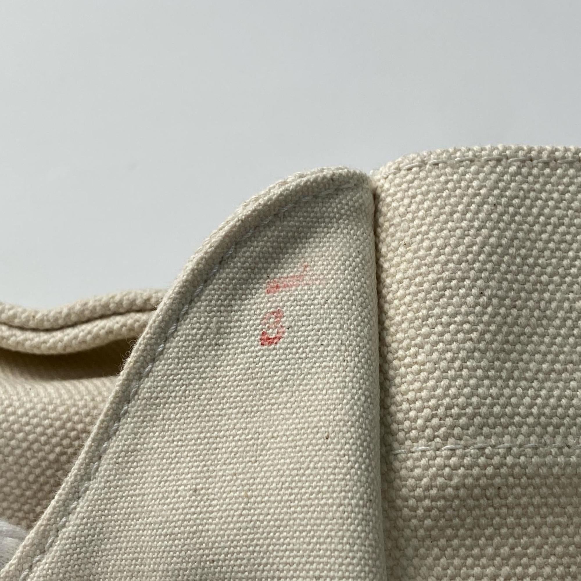 Hermes Ivory Canvas Pouch Tote Bag (Pre-Owned)