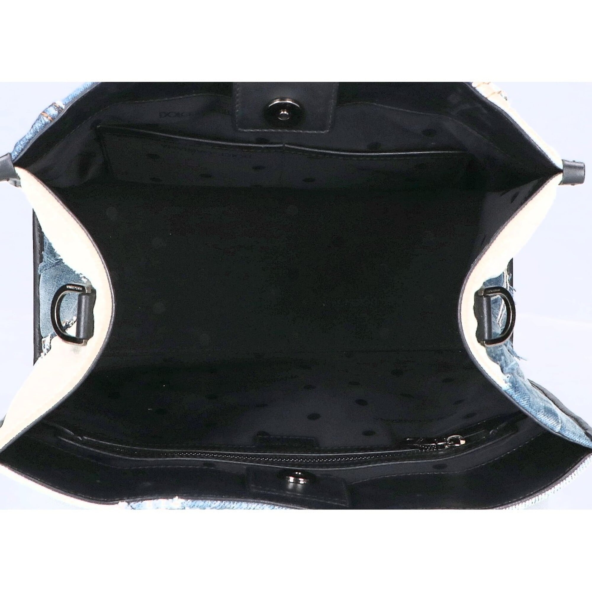 Dolce & Gabbana Black Blue Cotton Shopping Bag Tote Bag (Pre-Owned)