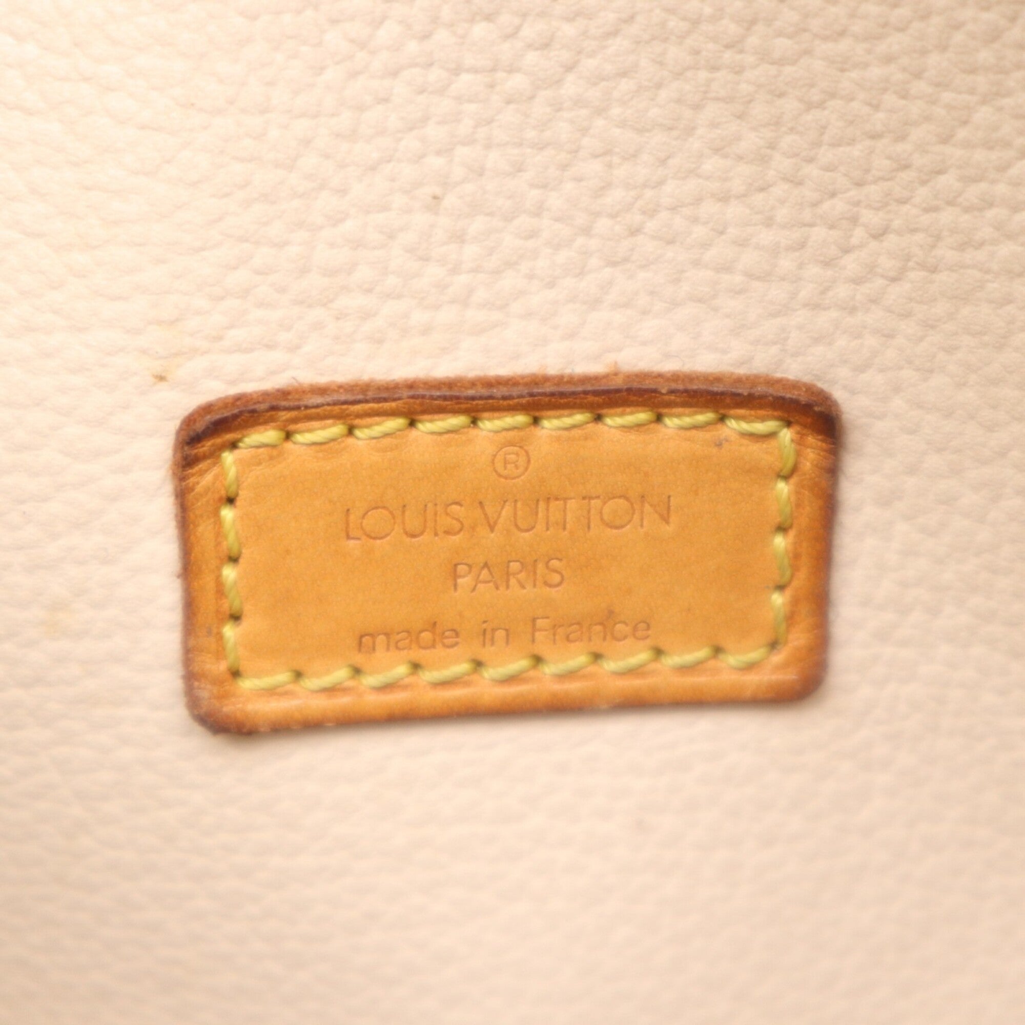 Louis Vuitton Monogram Beige Brown Coated Canvas Leather Handbag (Pre-Owned)
