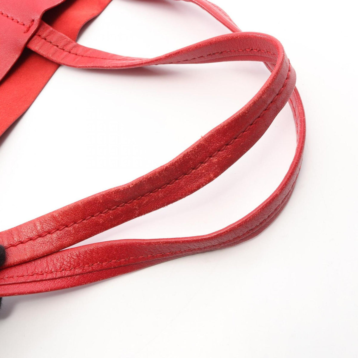 Celine Red Color Leather Handbag Tote Bag (Pre-Owned)