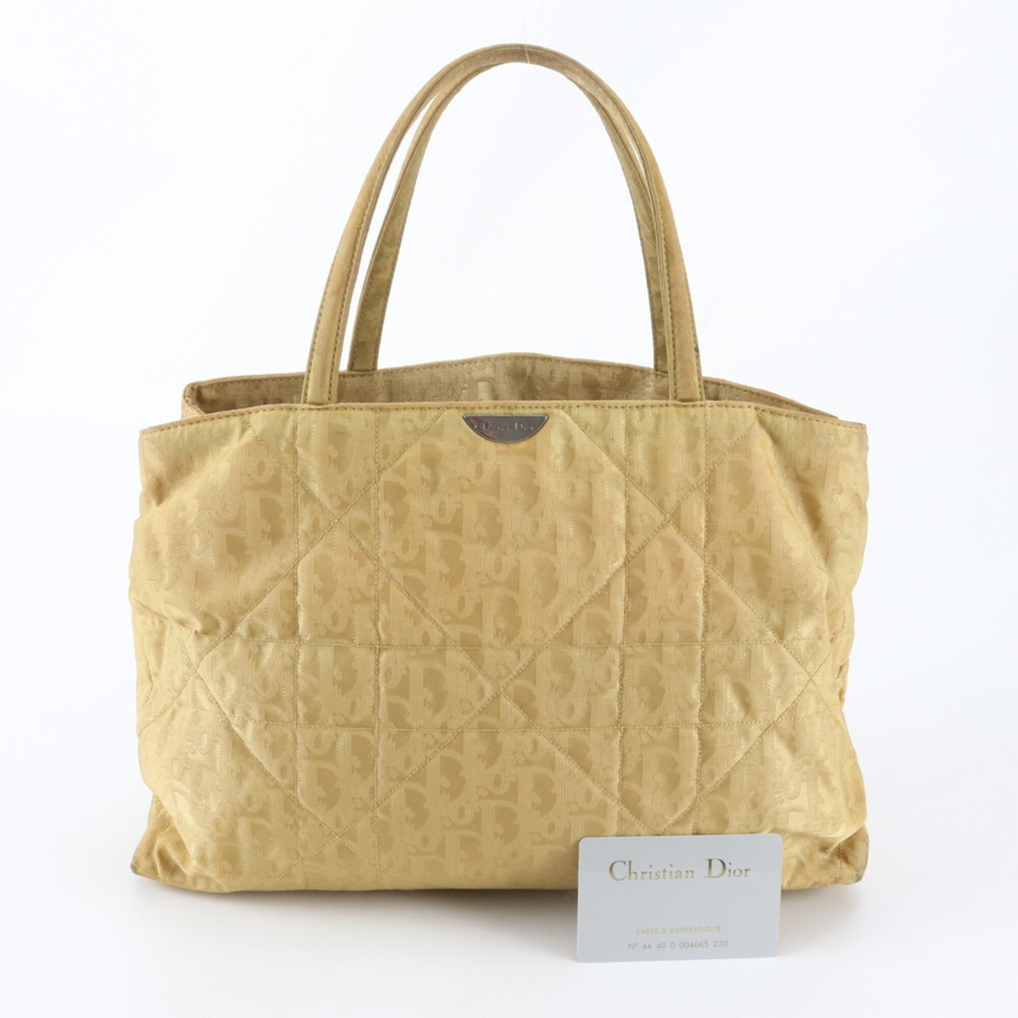 Christian Dior Cream Yellow Shoulder Bag Tote Bag (Pre-Owned)