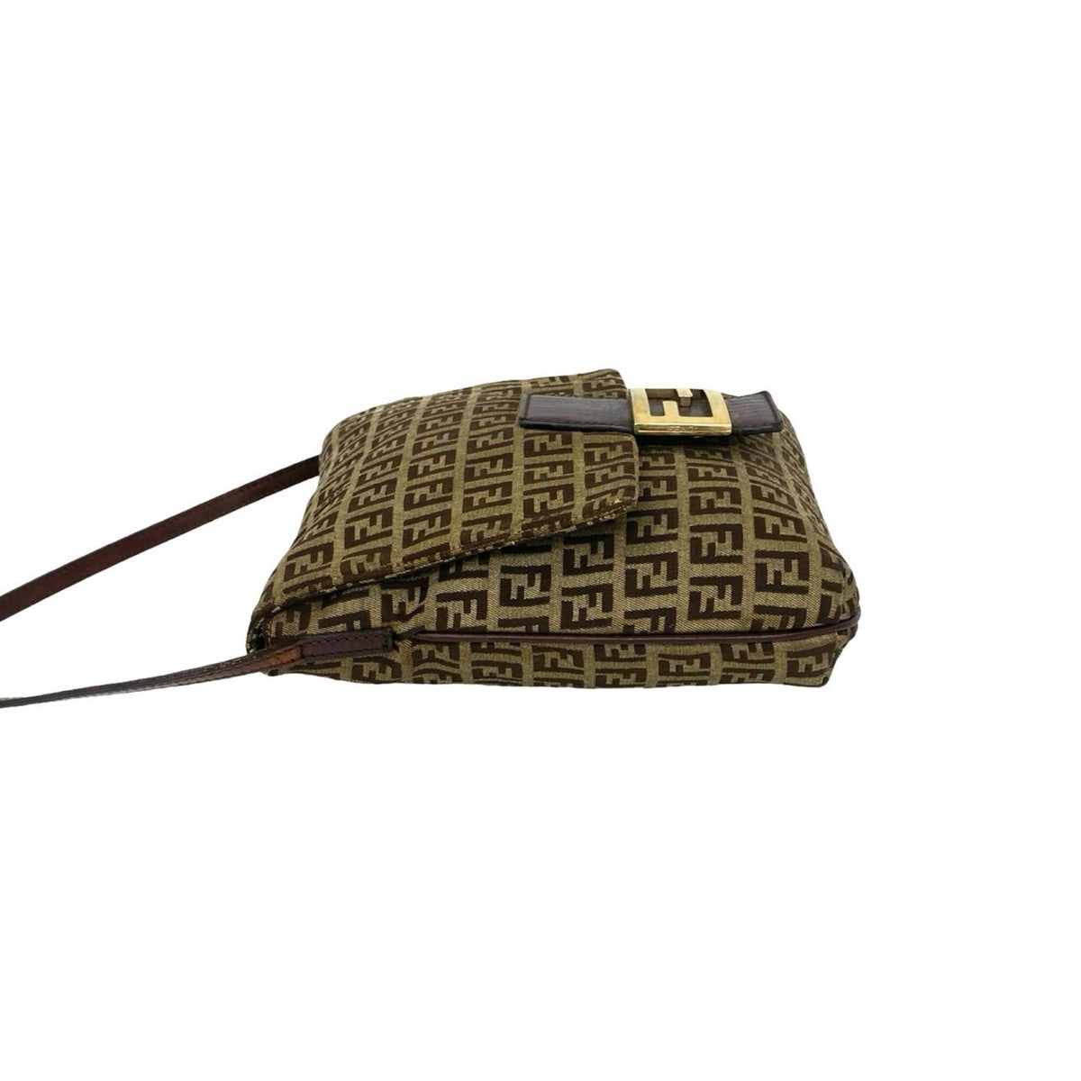 Fendi Brown Zucchino Leather Pochette Shoulder Bag (Pre-Owned)