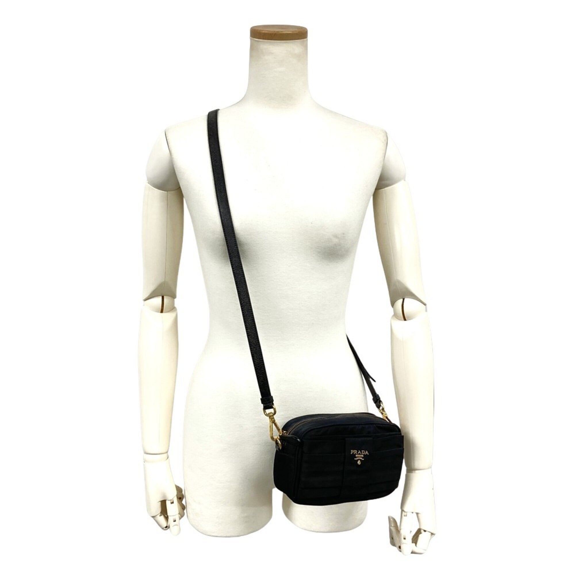 Prada Black Nylon Handbag Pouch Shoulder Bag (Pre-Owned)