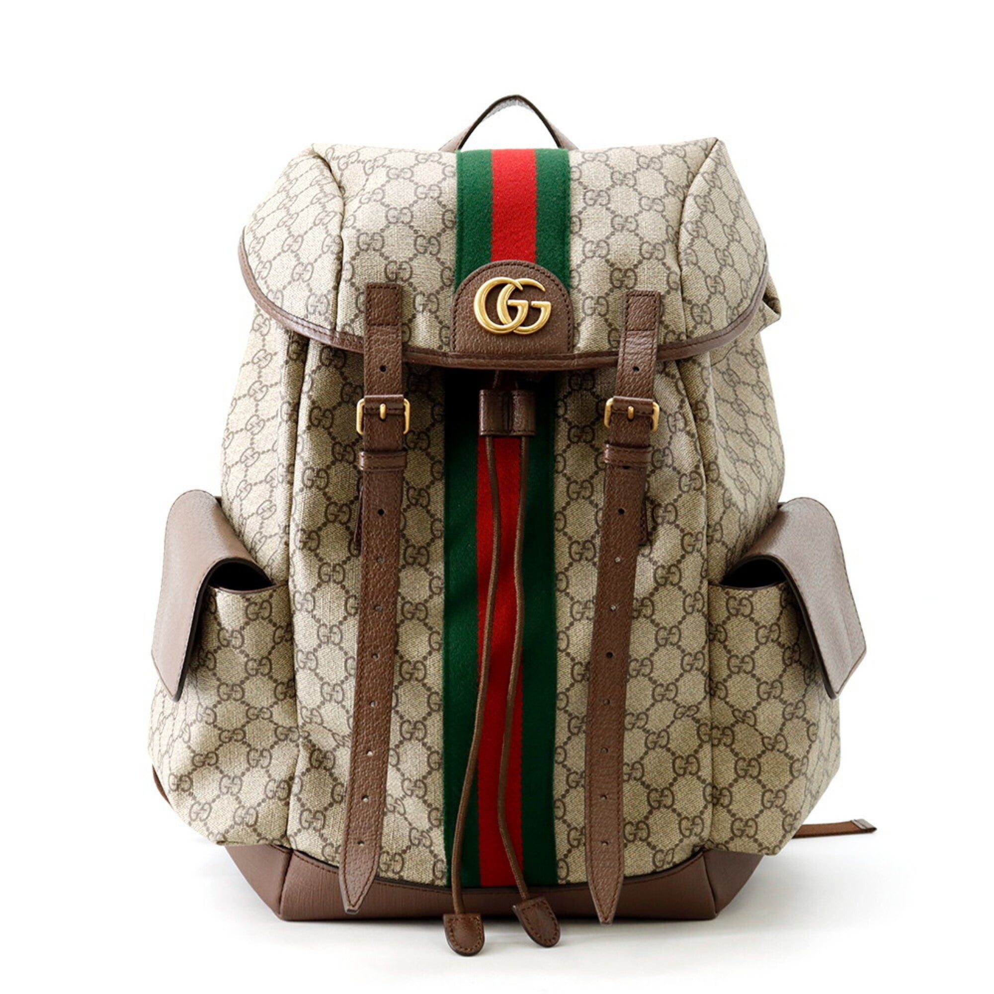 Gucci Brown Green Red Color Gg Supreme Backpack (Pre-Owned)