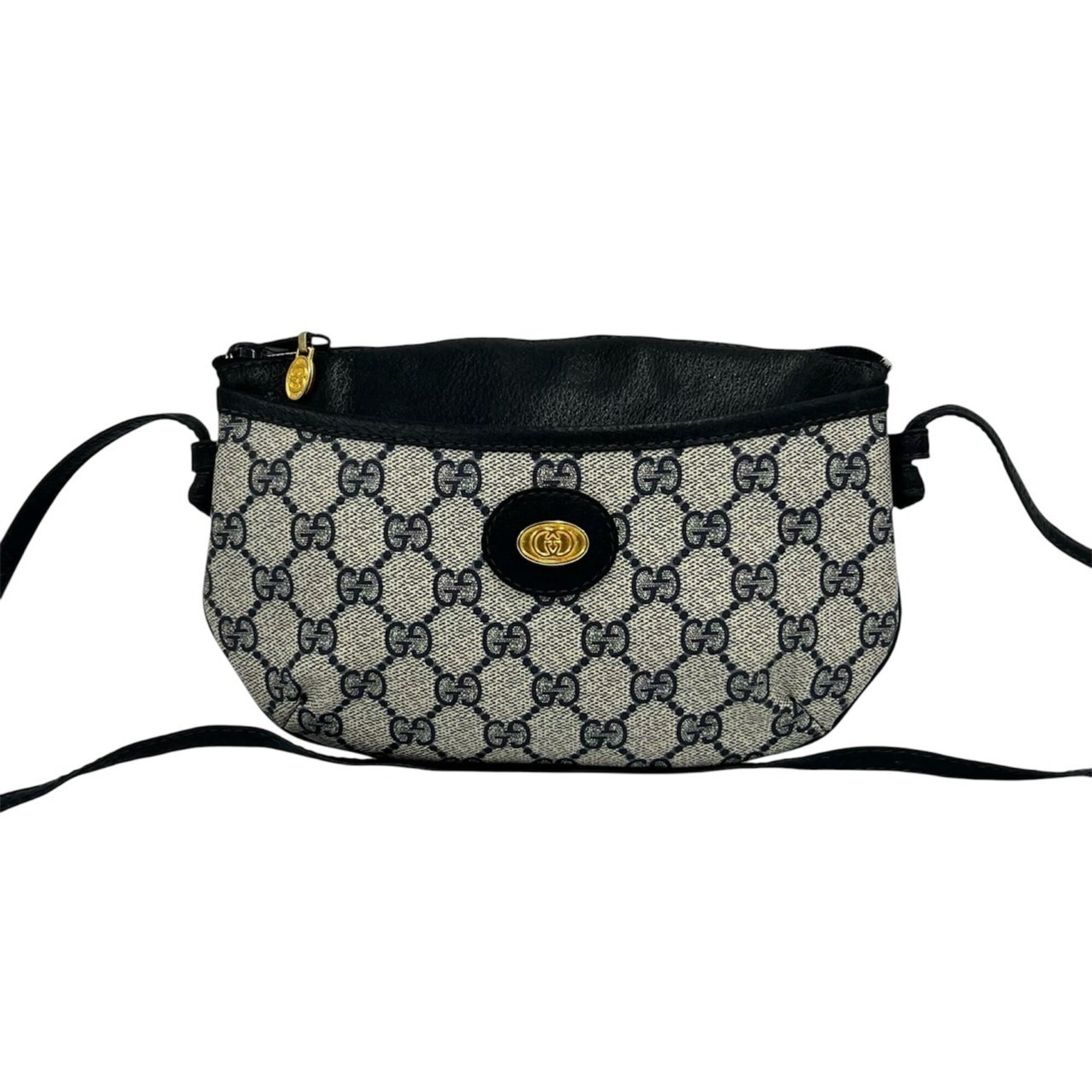 Gucci Navy Pvc Leather Pochette Shoulder Bag (Pre-Owned)
