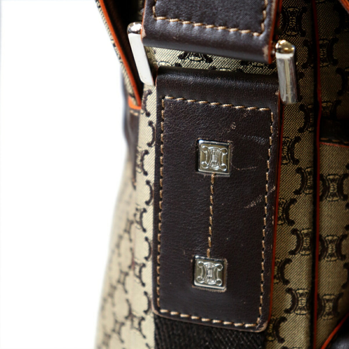 Celine Brown Canvas Shoulder Bag (Pre-Owned)