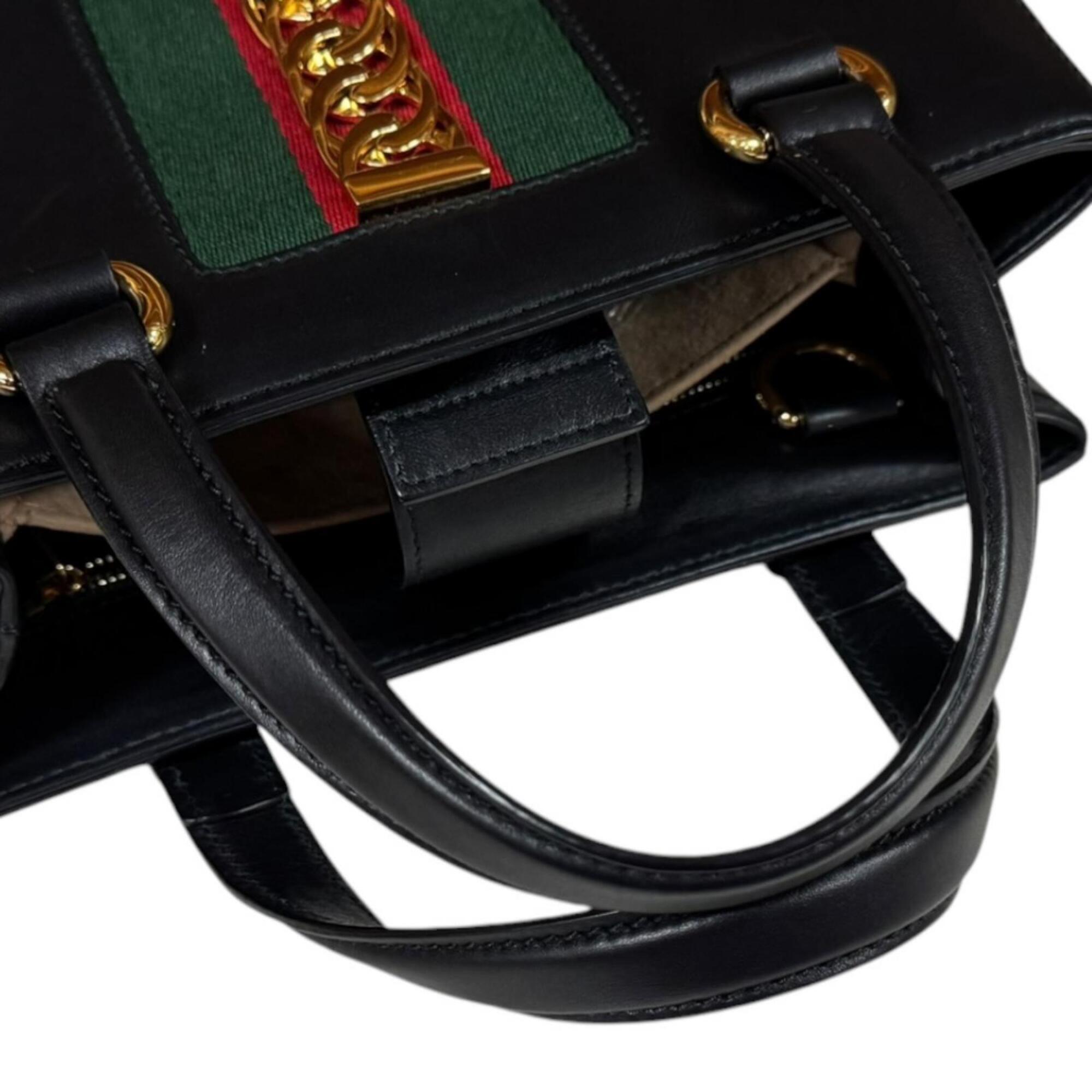 Gucci Black Leather Handbag Shoulder Bag (Pre-Owned)