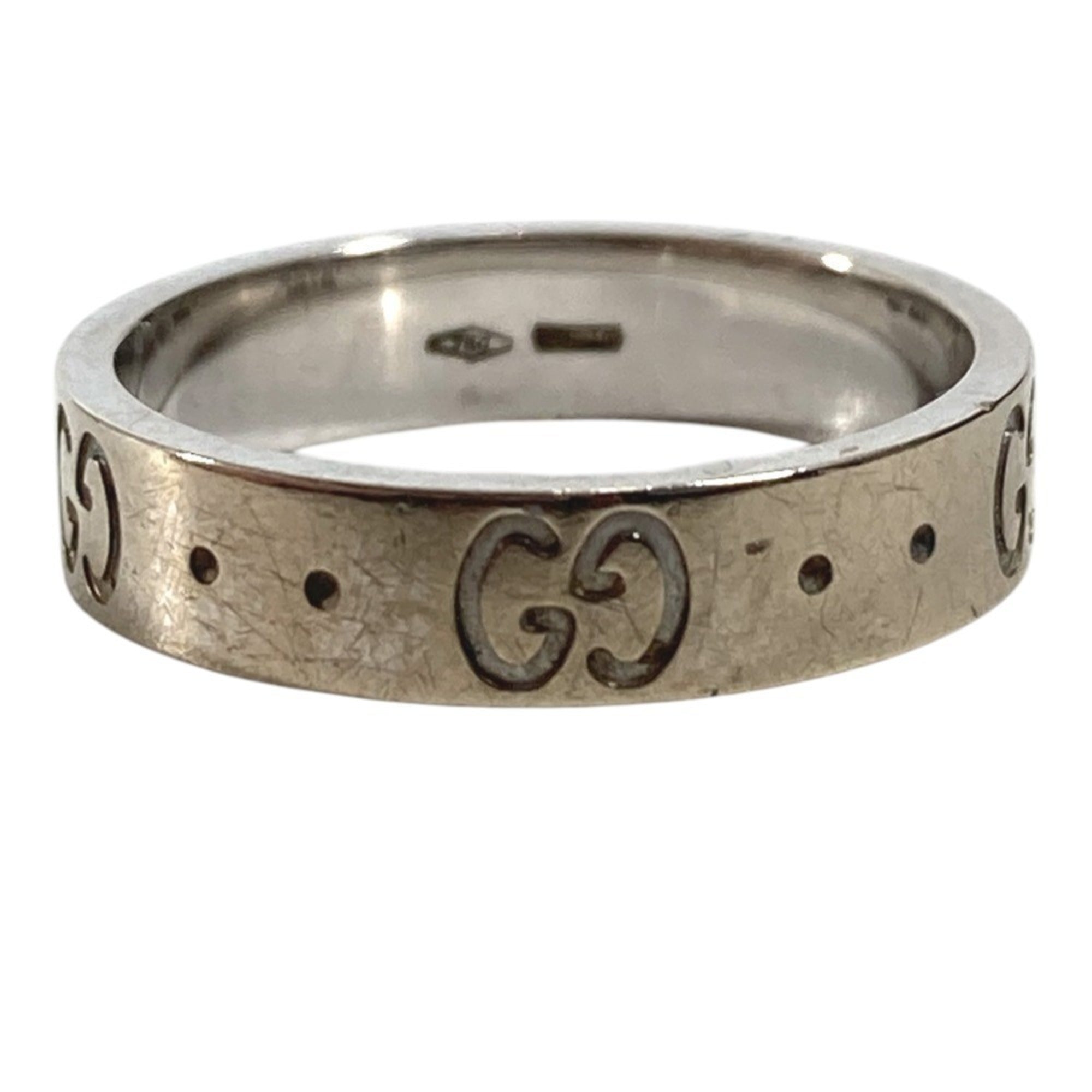 Gucci Silver White Gold (18K) Band Ring (Pre-Owned)