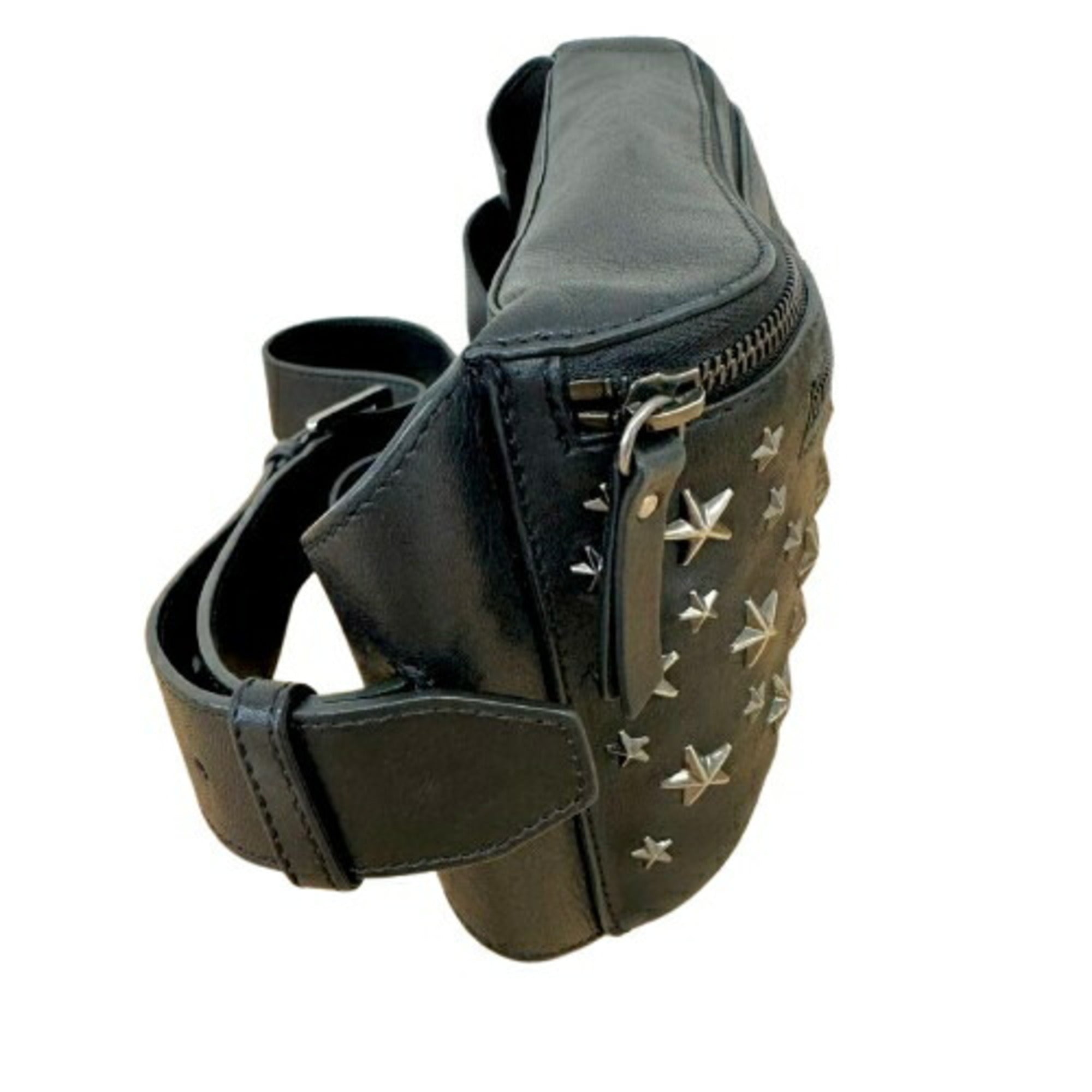 Jimmy Choo Black Leather Fanny Pack Sling Bag (Pre-Owned)