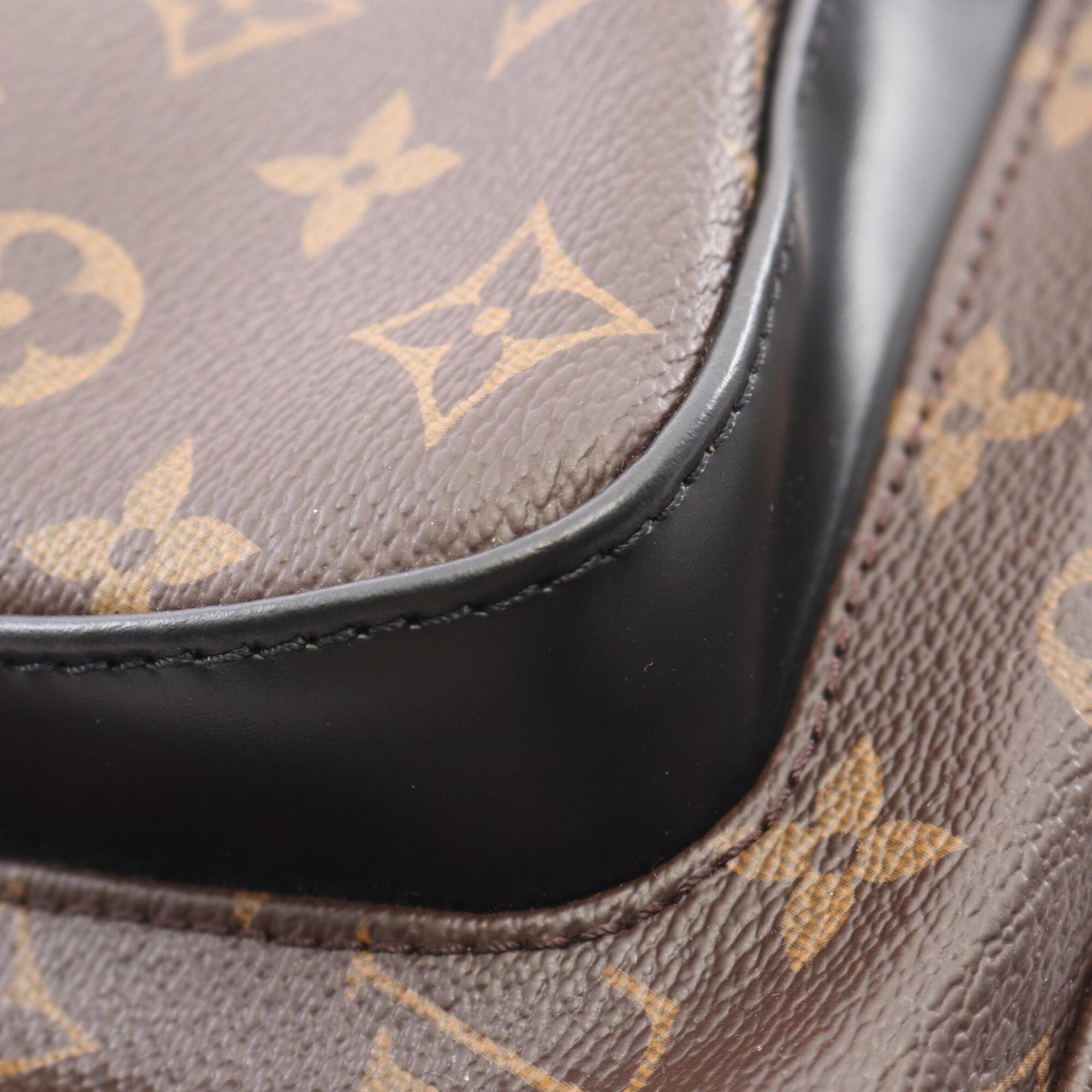 Louis Vuitton Black Brown Coated Canvas Leather Backpack Handbag (Pre-Owned)