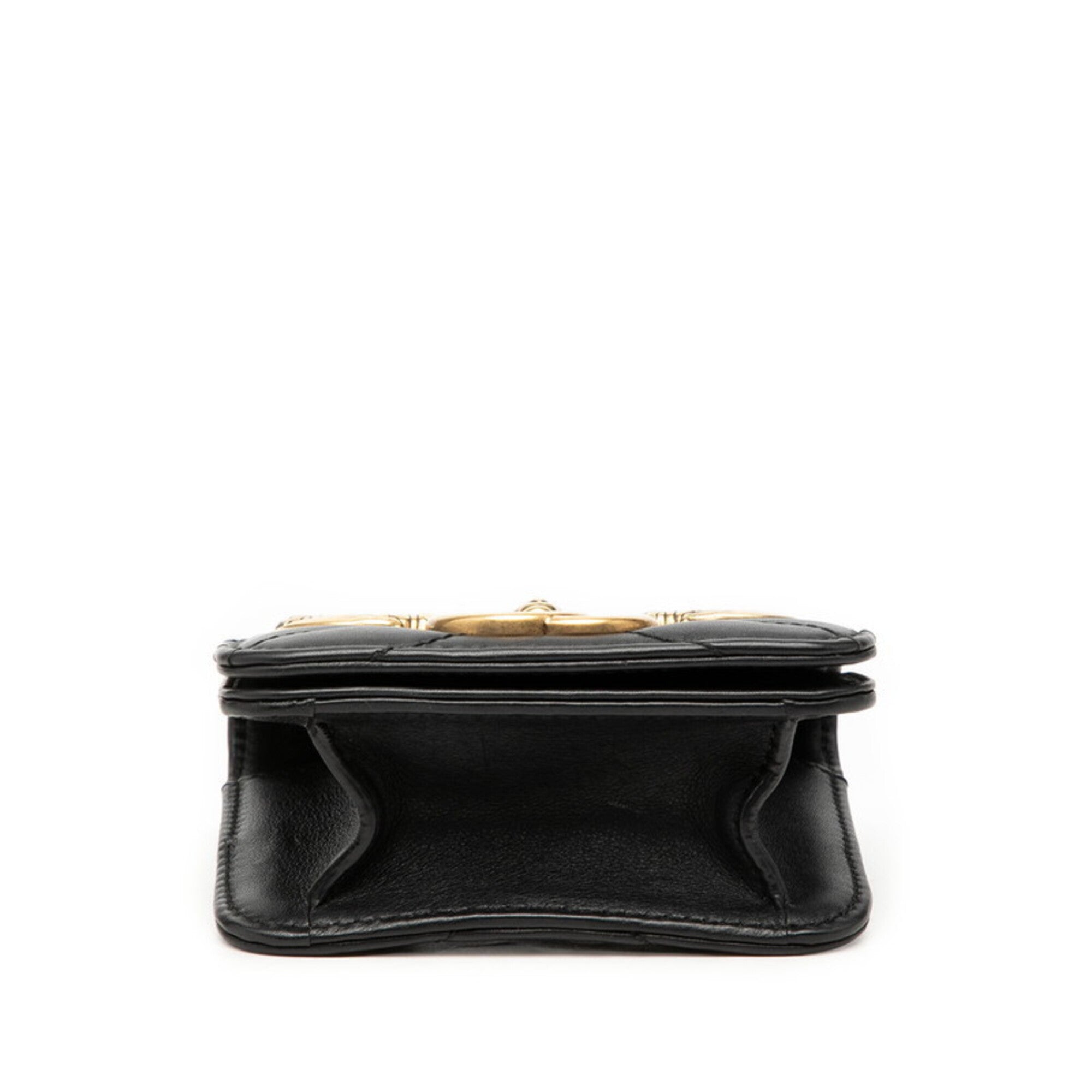 Gucci Black Gold Leather Fanny Pack (Pre-Owned)