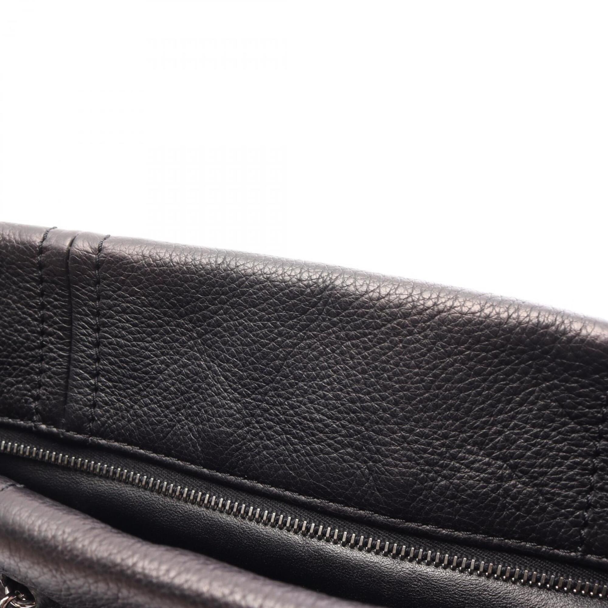 Chanel Black Leather Handbag Tote Bag (Pre-Owned)