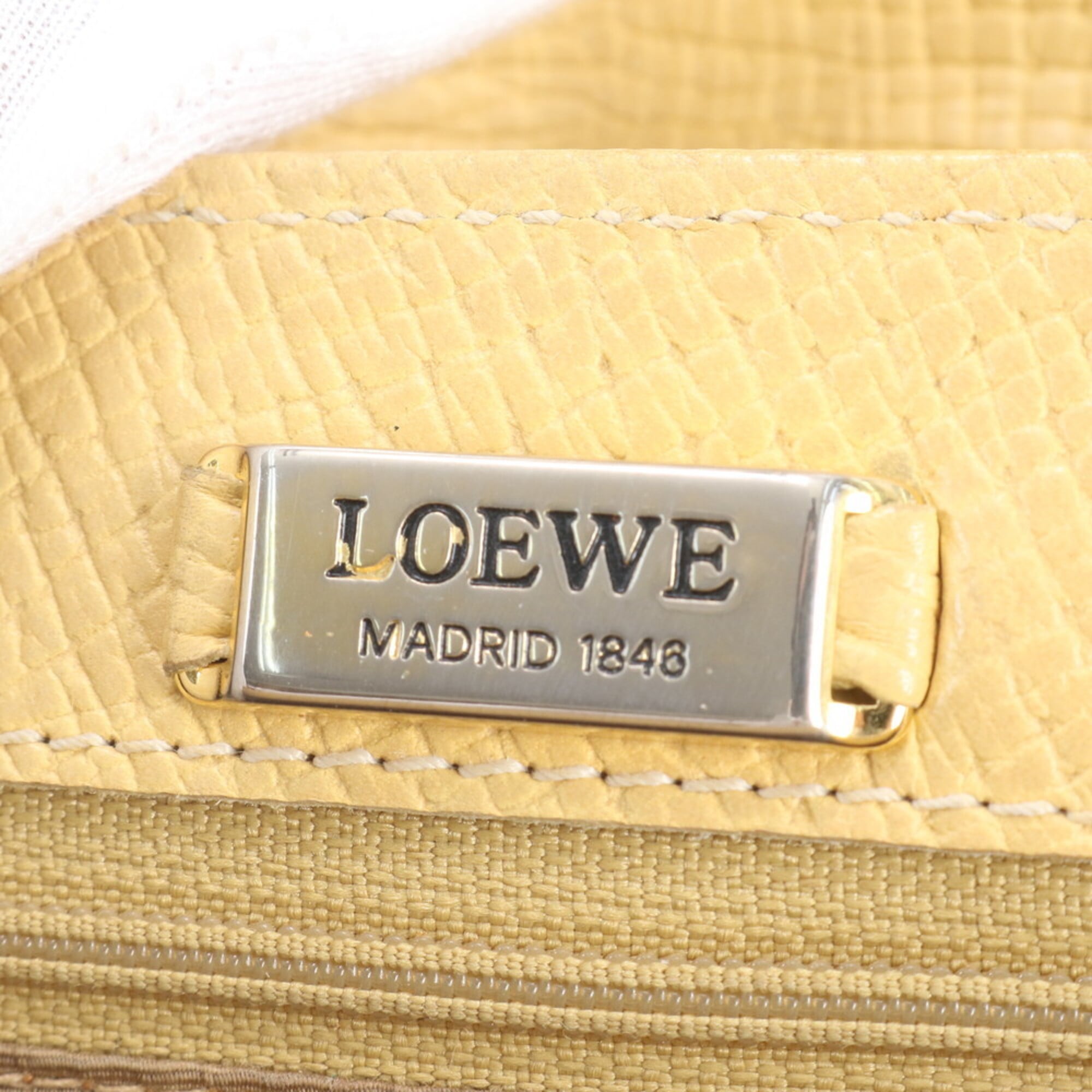 Loewe Yellow Leather Handbag Shoulder Bag Tote Bag (Pre-Owned)