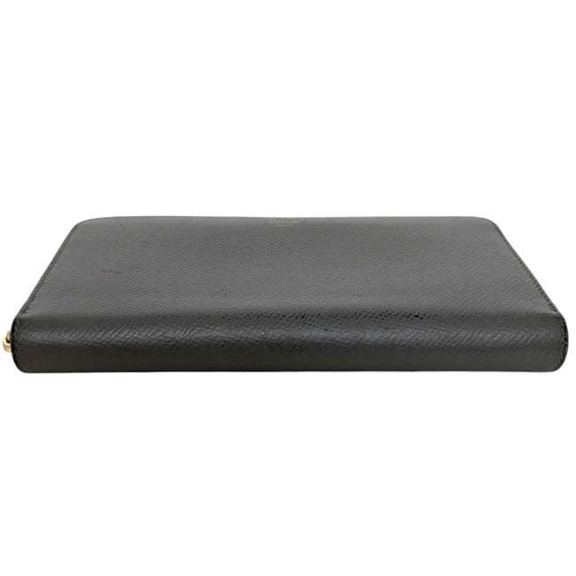 Celine Gray Leather Long Wallet (Bi-Fold) (Pre-Owned)
