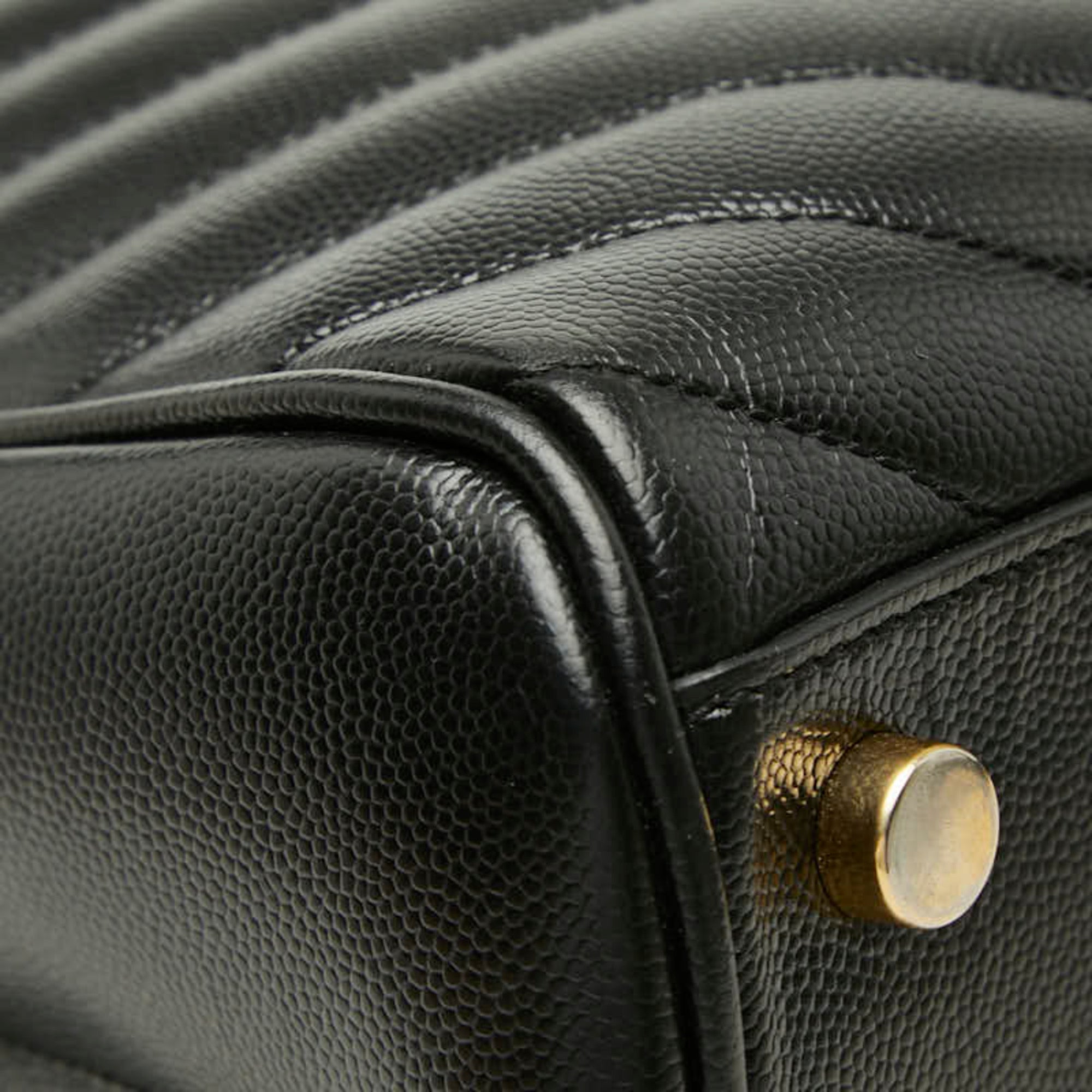 Saint Laurent Black Leather Shoulder Bag Tote Bag (Pre-Owned)