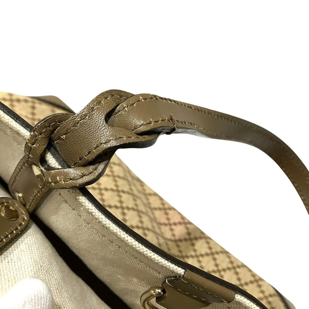 Gucci Beige Canvas Pouch Tote Bag (Pre-Owned)