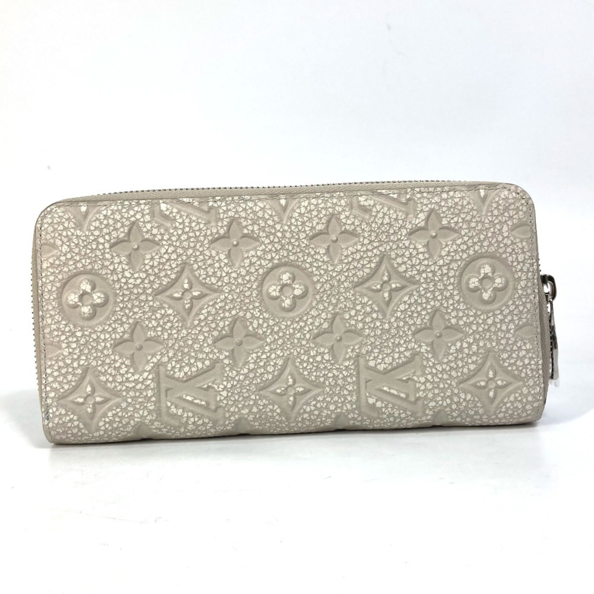 Louis Vuitton Blue Gray Leather Long Wallet (Bi-Fold) (Pre-Owned)